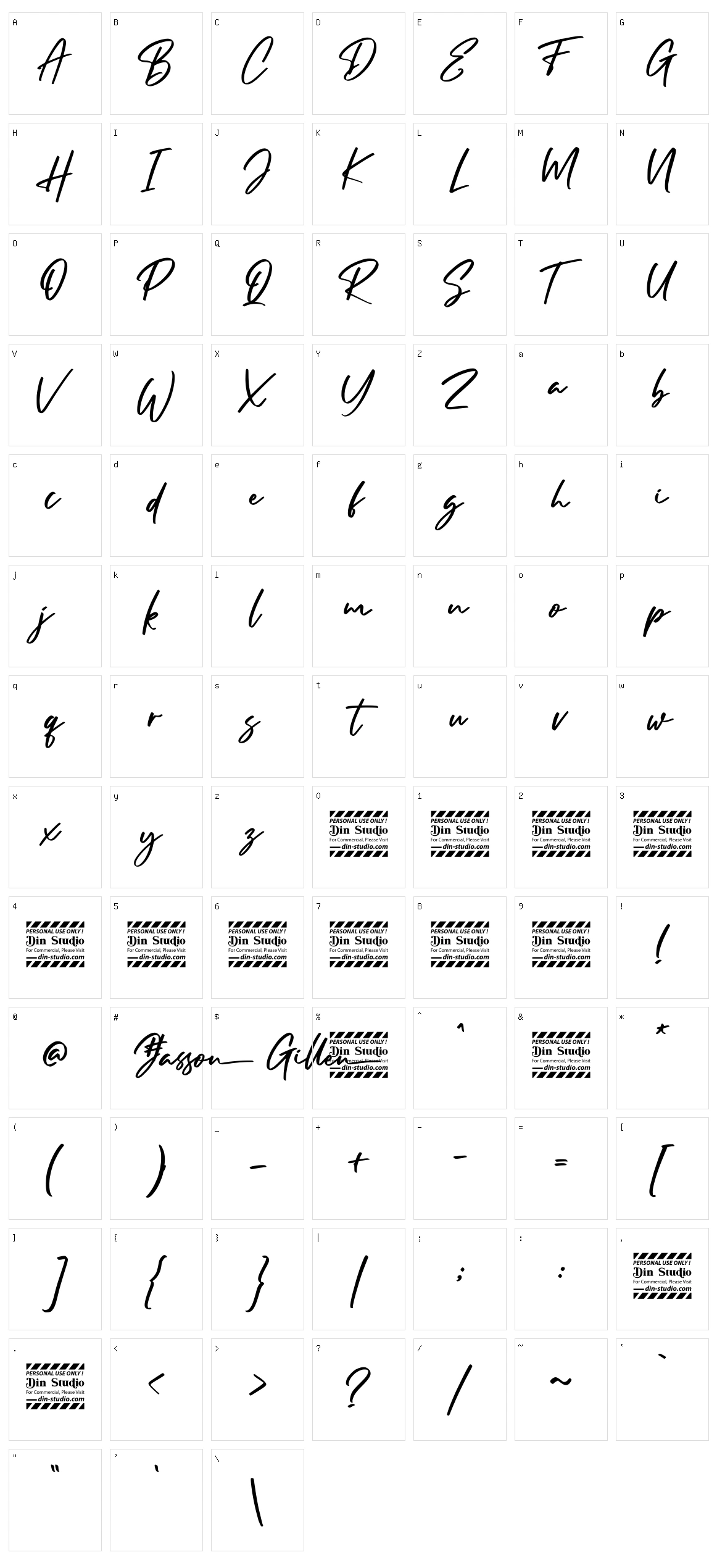 Jasson Gillen Character Set