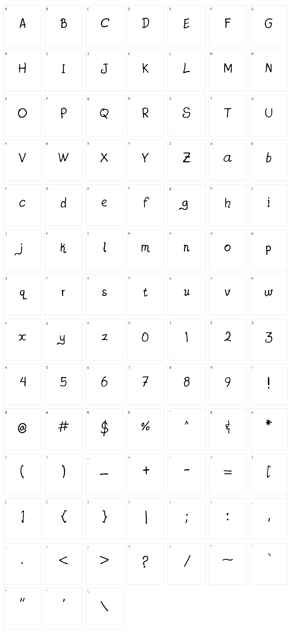 Jatzio alpha Character Set