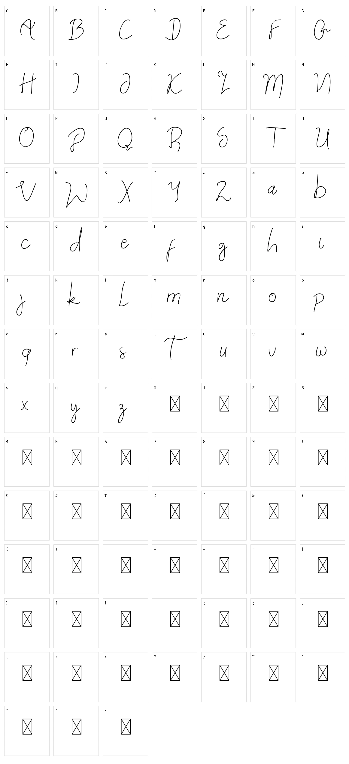 Jazz One Script Character Set