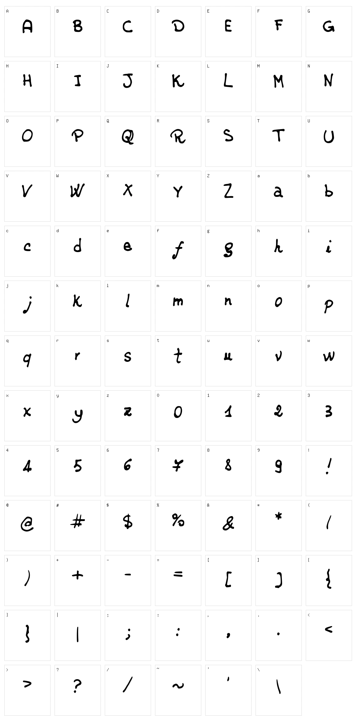 JDRossella Character Set