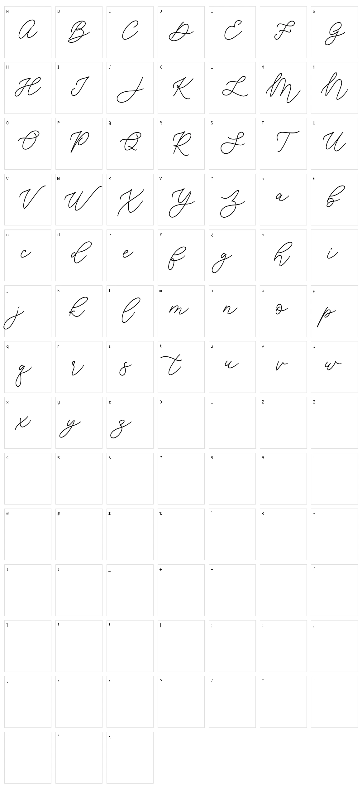 Jean Jingga Character Set