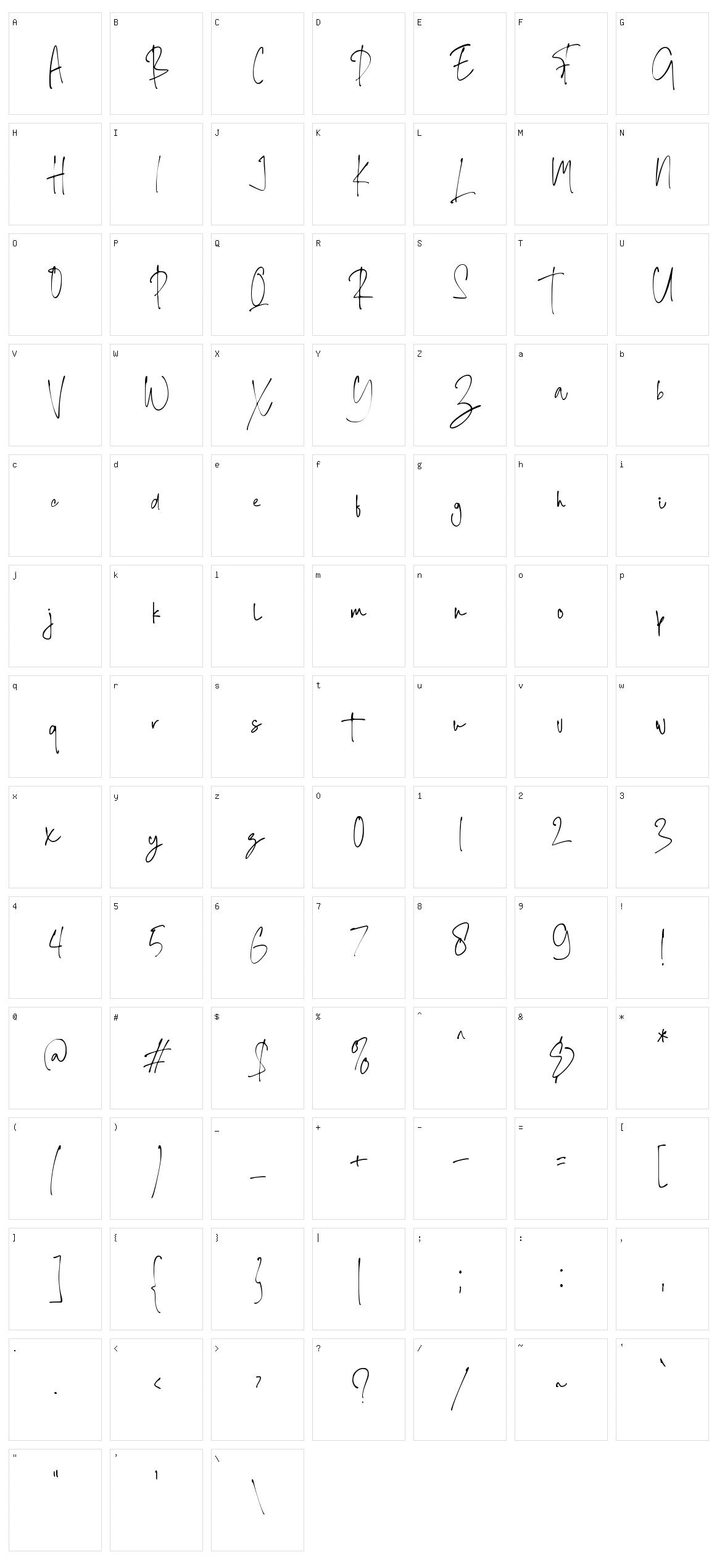 Jeanties Character Set