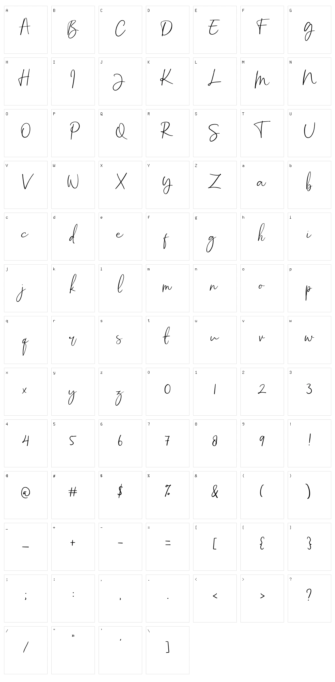 Jeefield Character Set