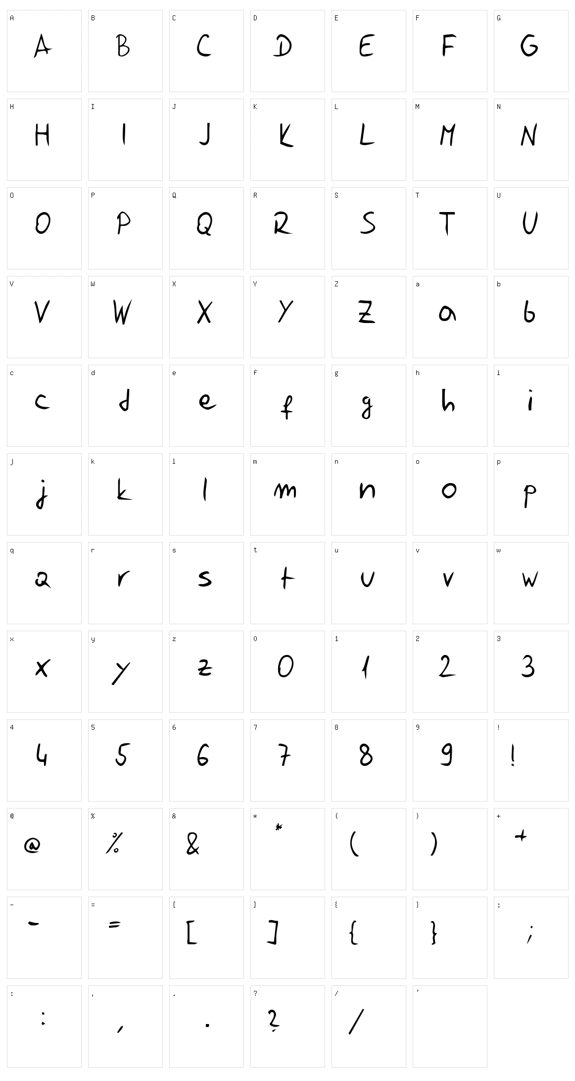 Jelusic Rukopisni Character Set