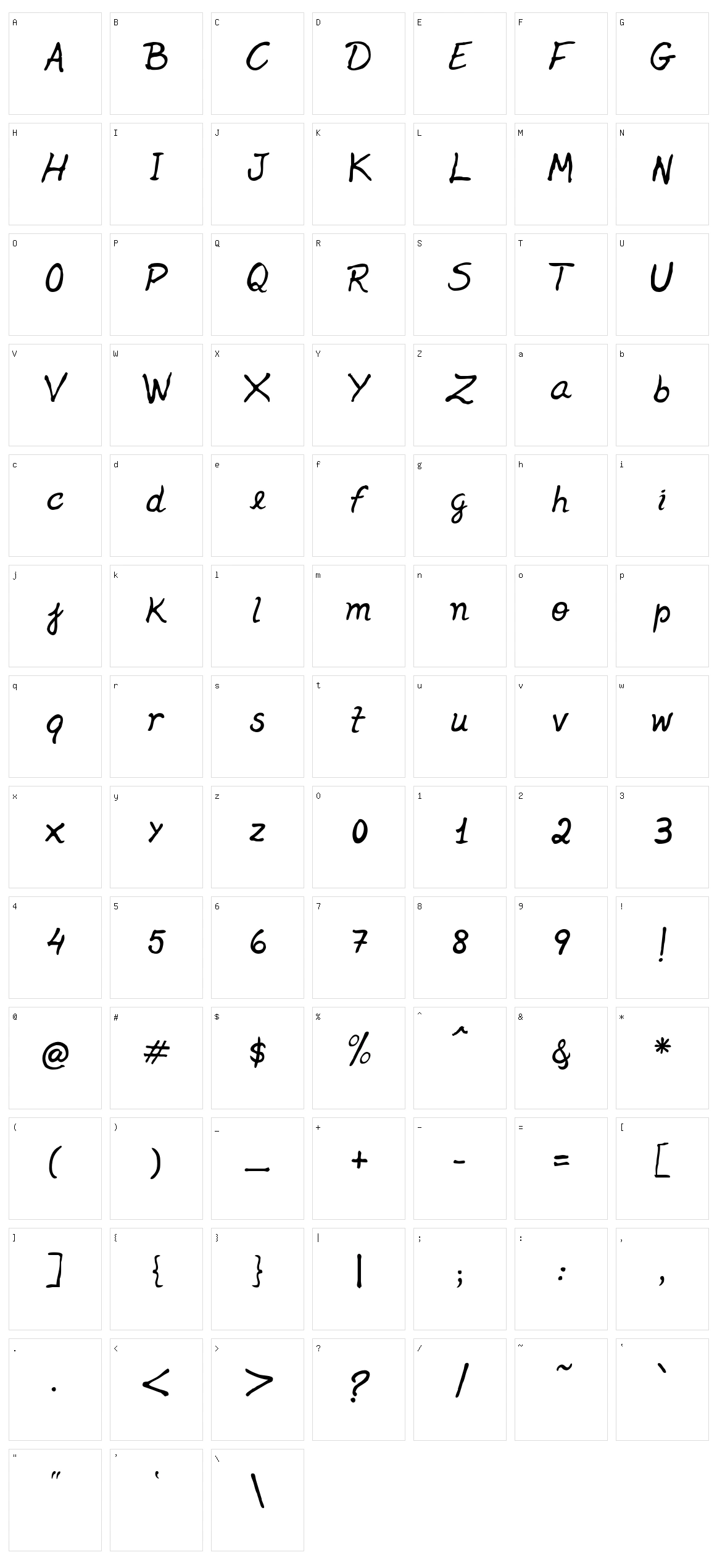 Jenelson Character Set