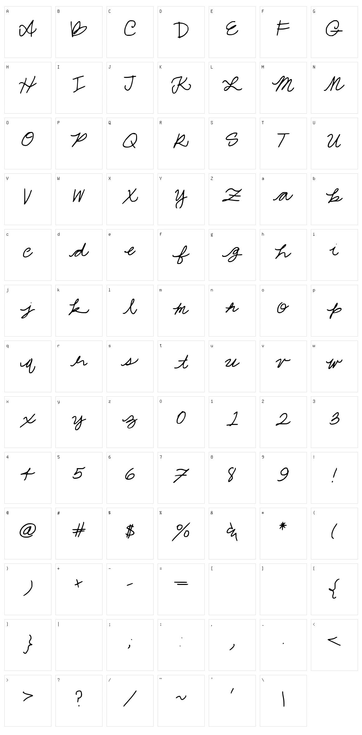 Jessa Hand Character Set