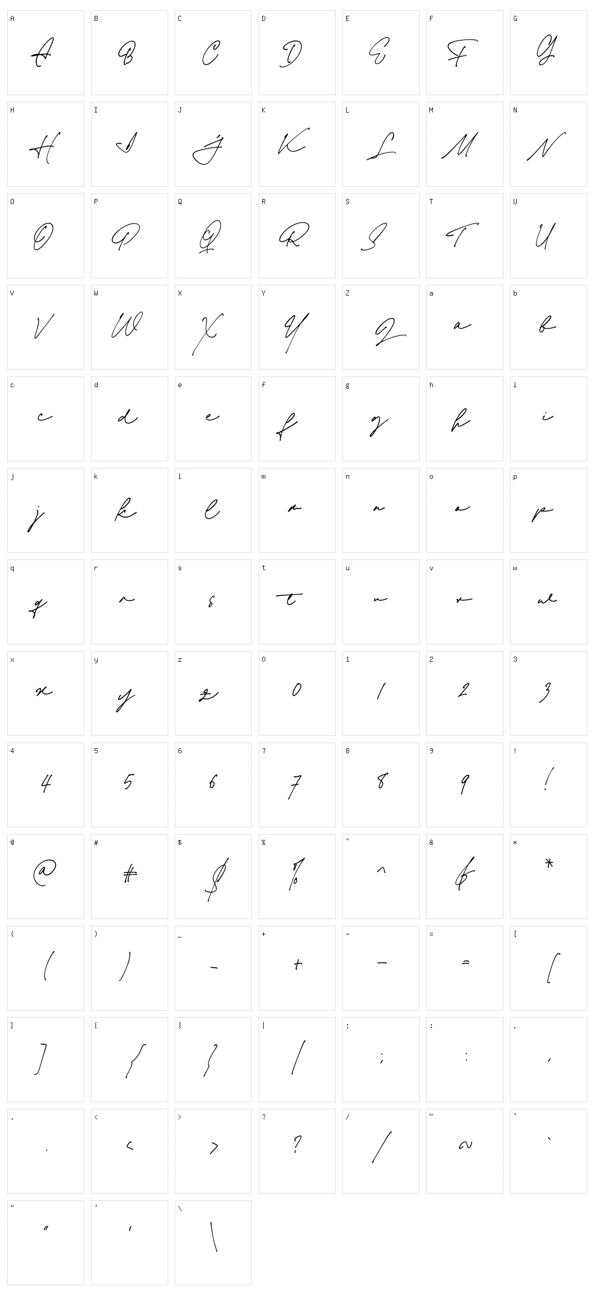 Jim Sintergate Character Set