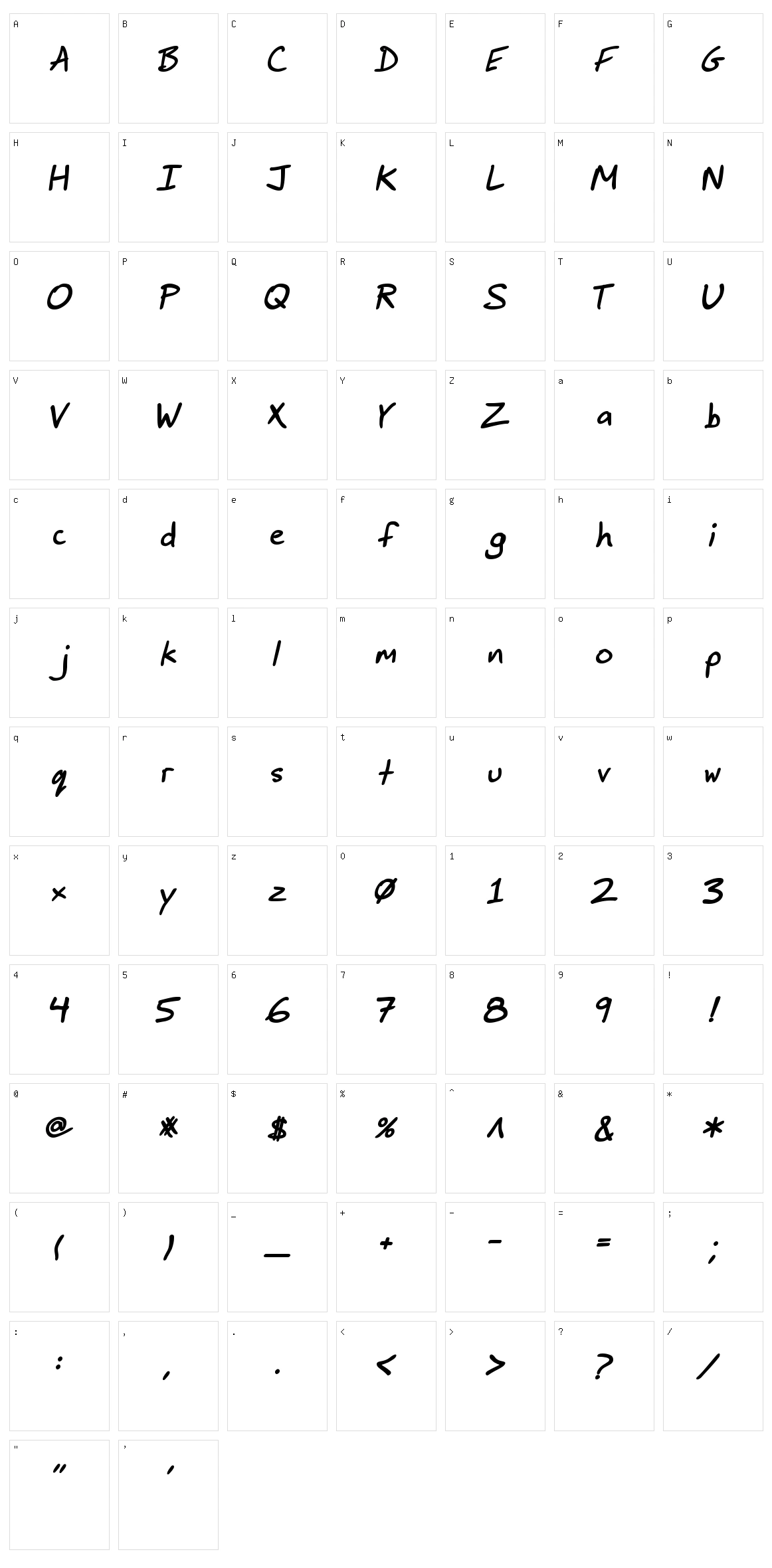 Jimbos Print Character Set