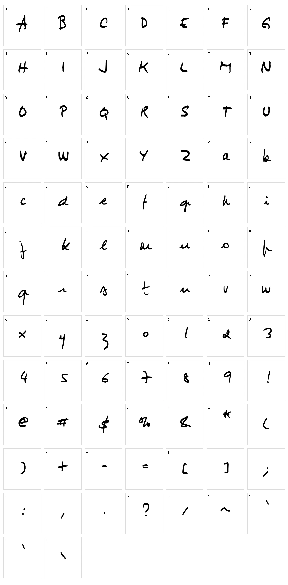 Jimmy 1 Character Set