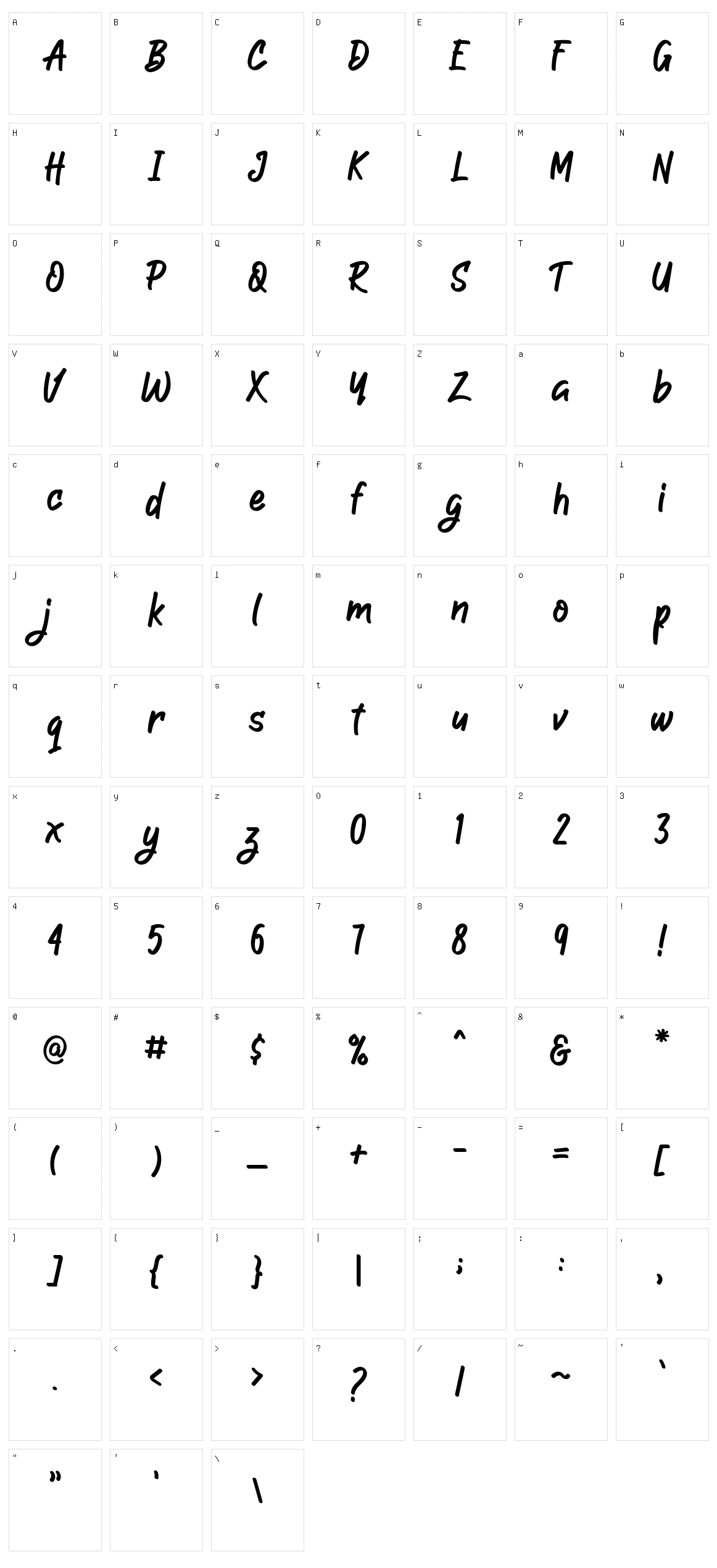 Jinttul Character Set
