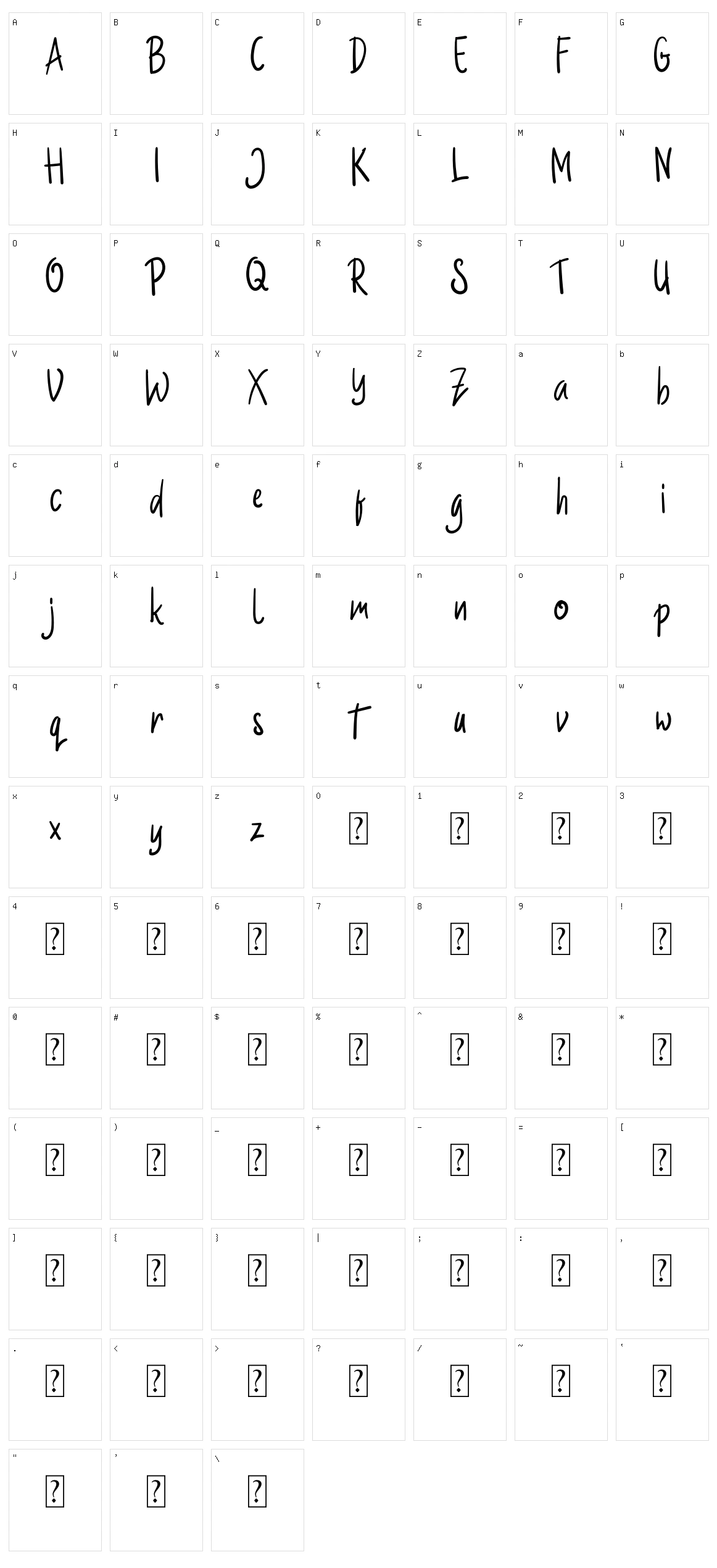 Jisman Character Set