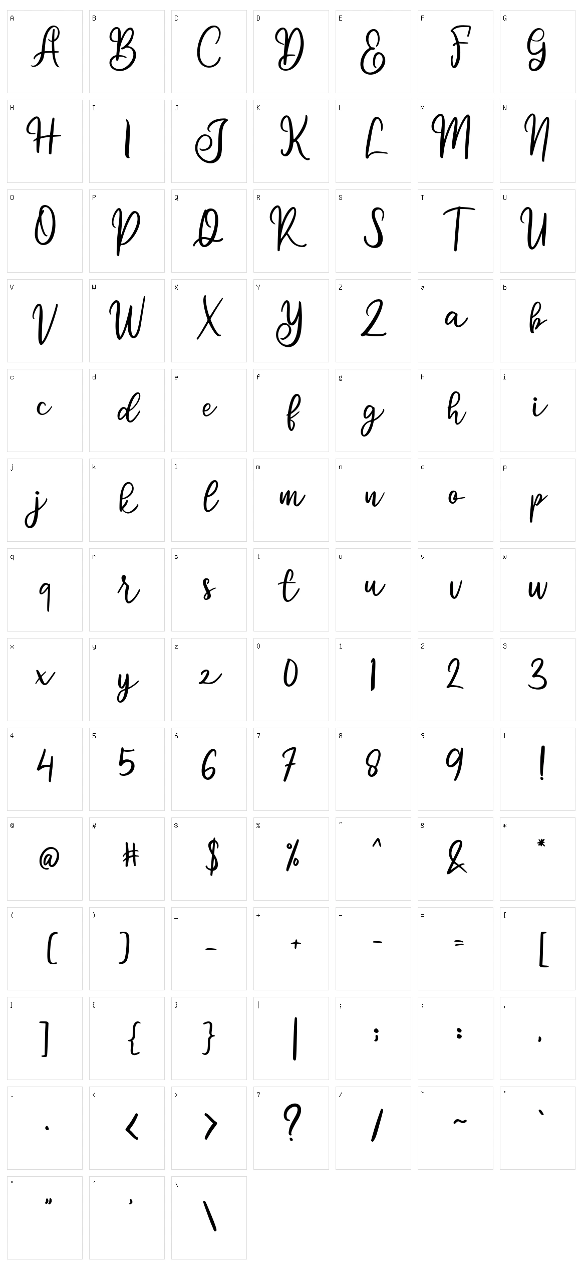 Jissela Character Set