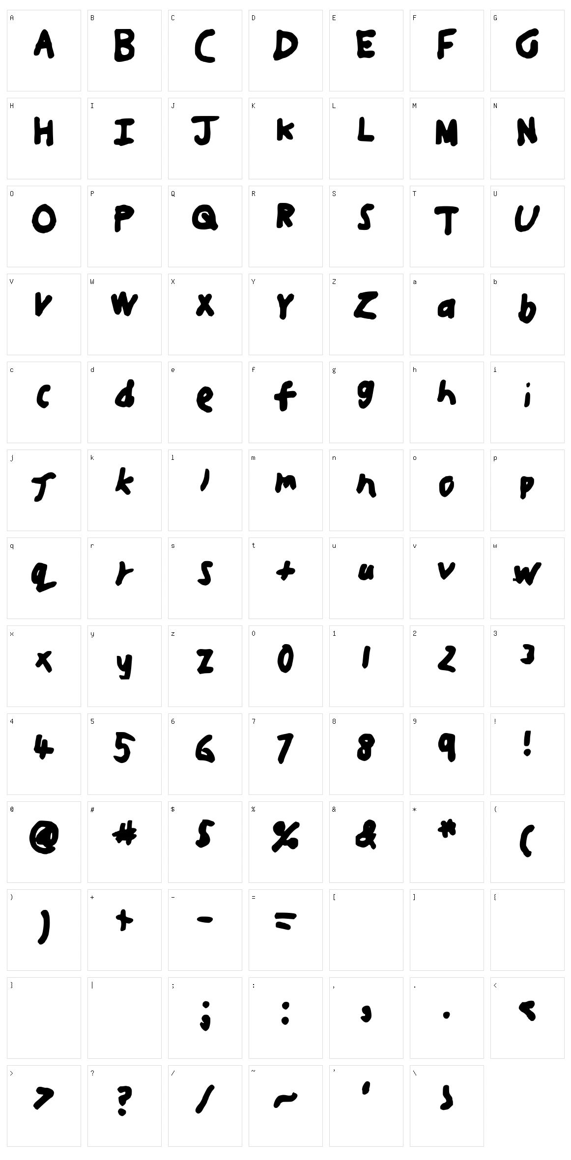 JJWeb Character Set