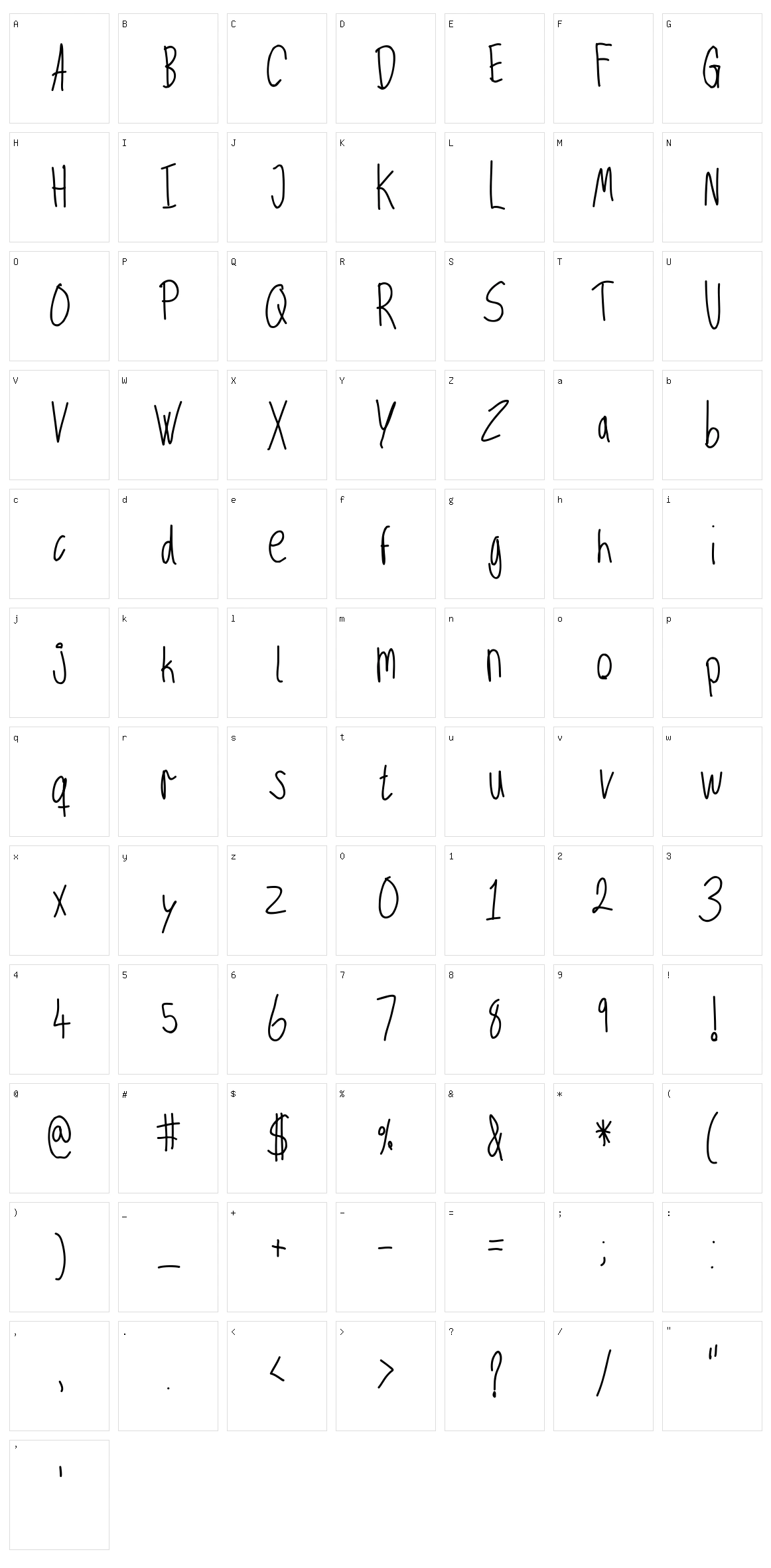 JMMJ Character Set