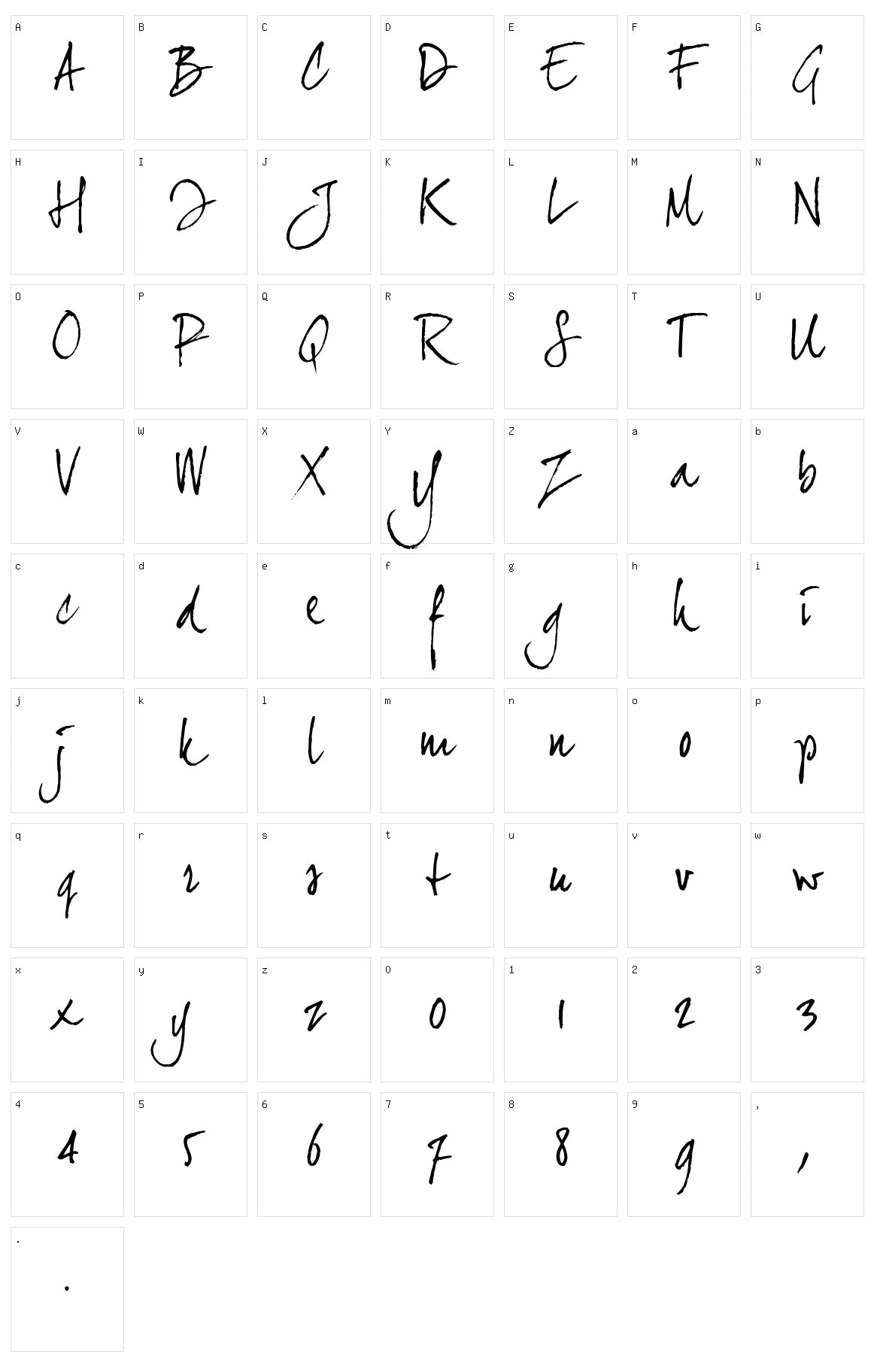 Joe Hand 2 Character Set