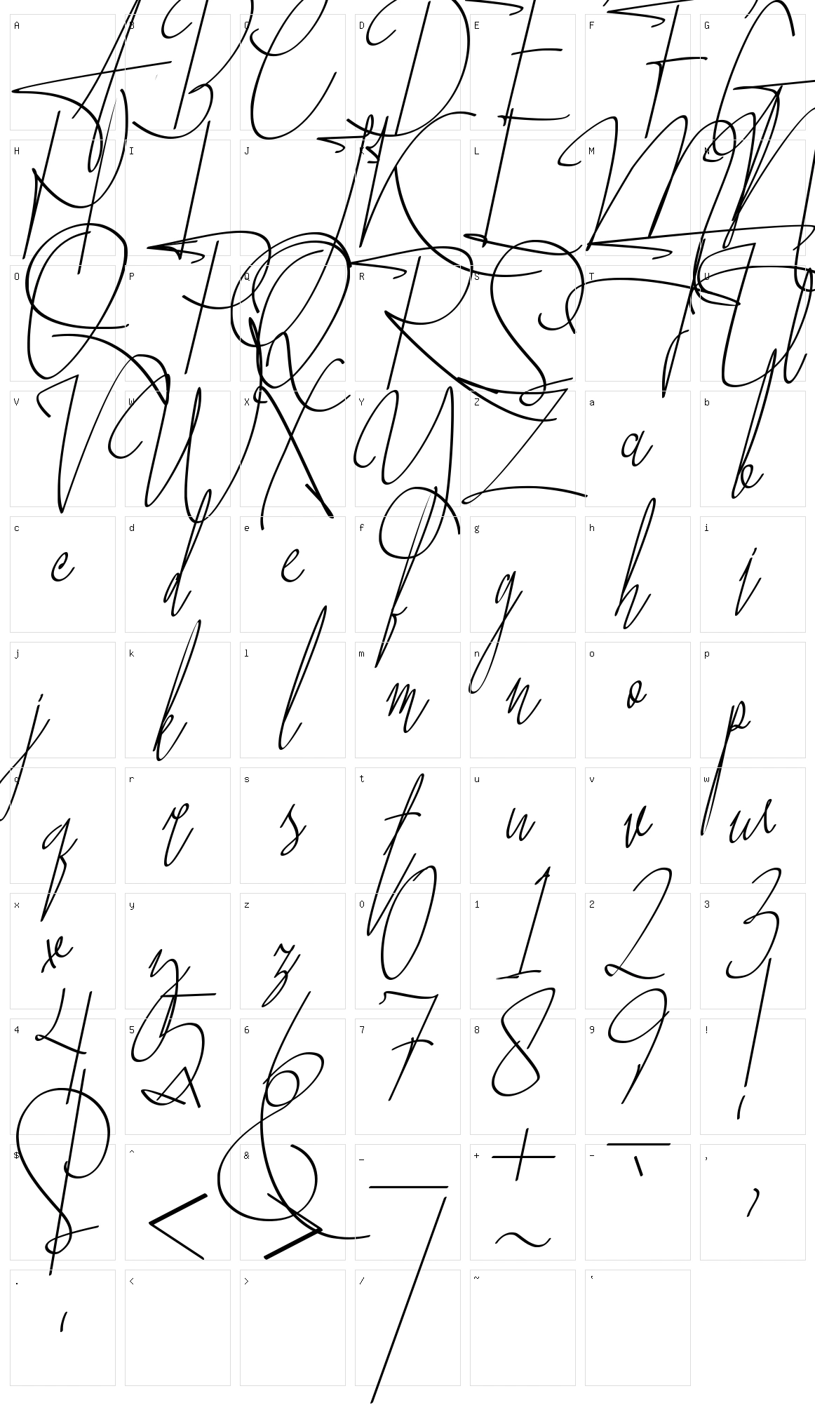 John Austiney Character Set