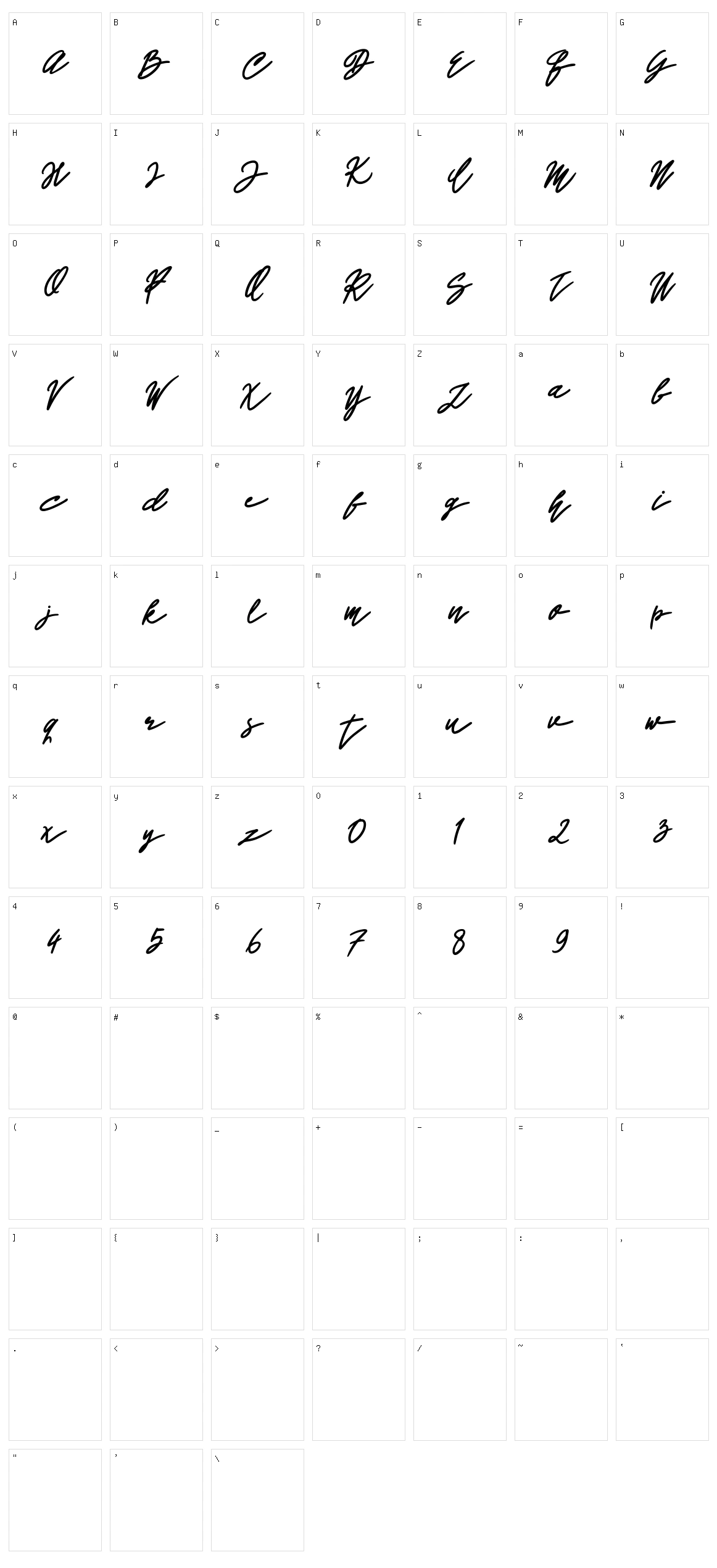 John Bulgarry Character Set