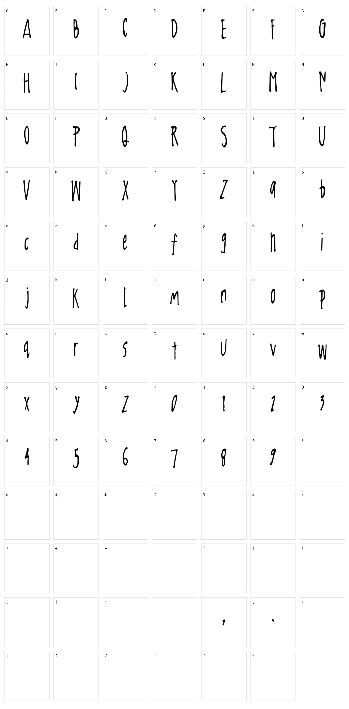 John Daly Character Set