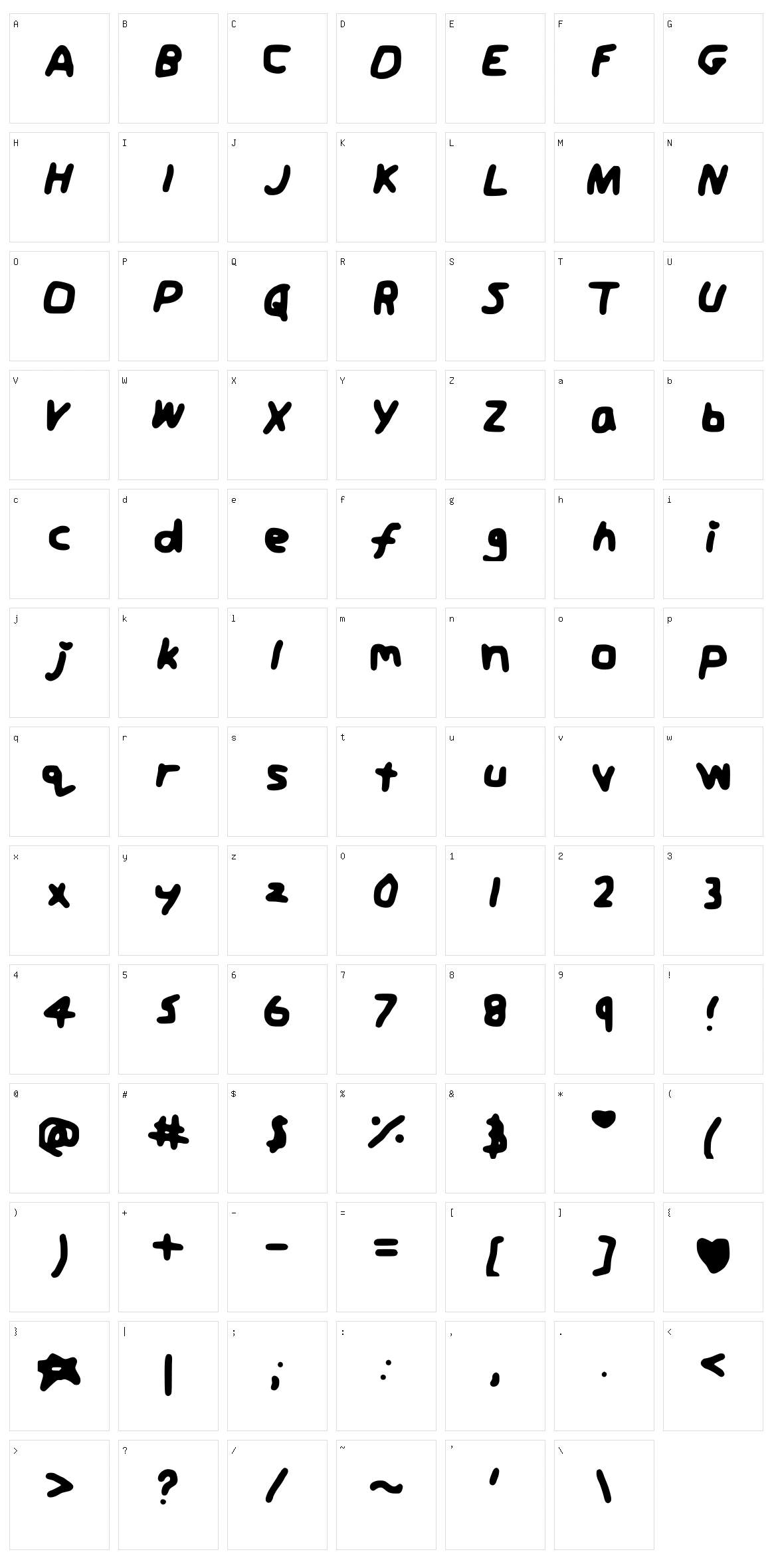 Jordans Fontt Character Set
