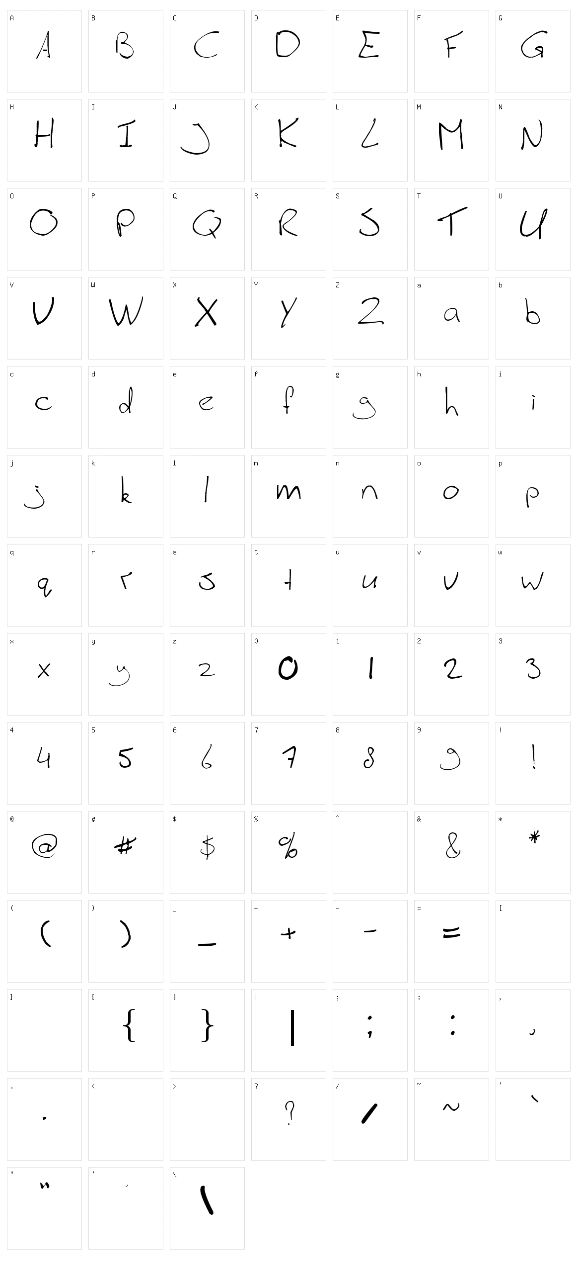 Jorg Character Set