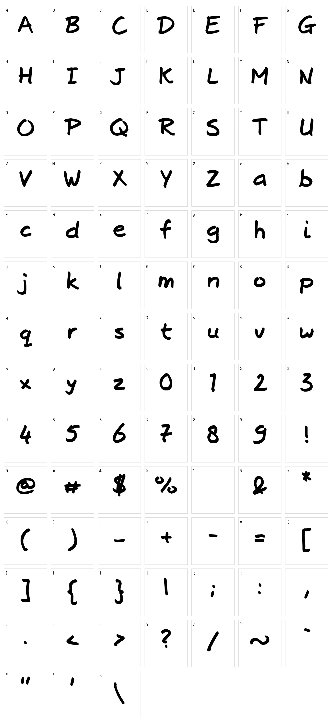 Josschrift Bold Character Set