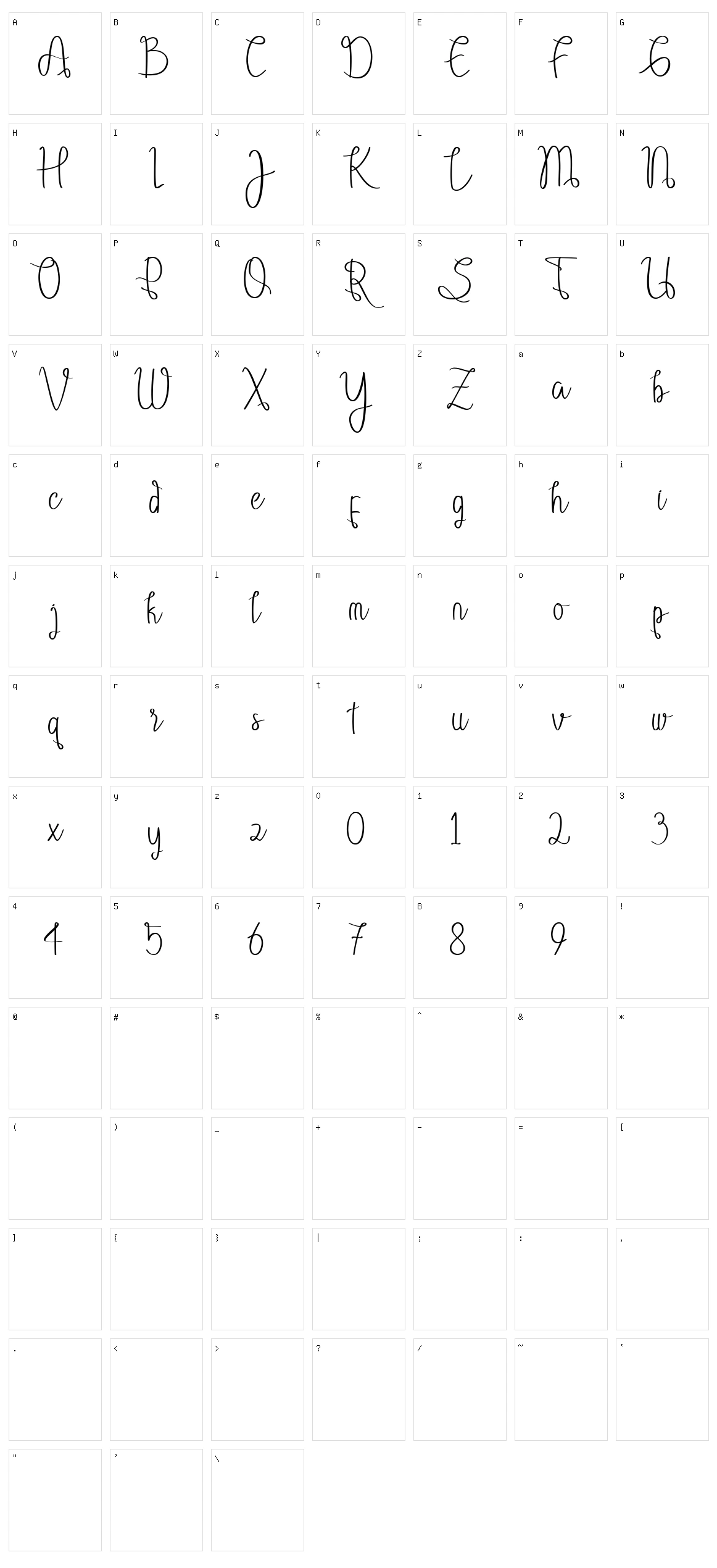 Jovanka Character Set