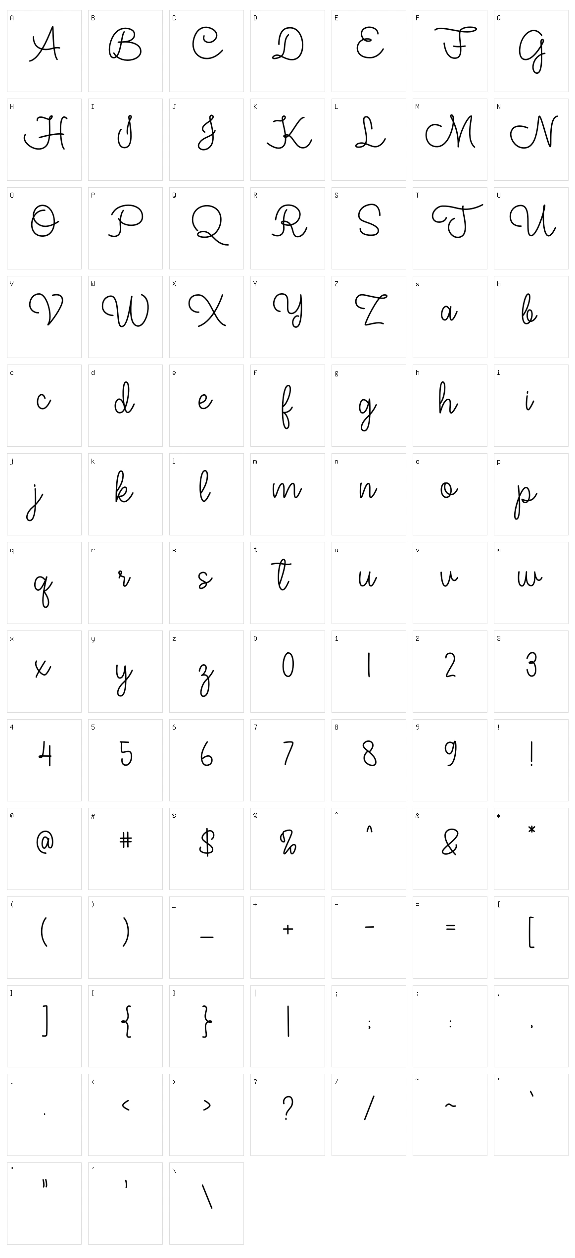 Jovita Signature Character Set
