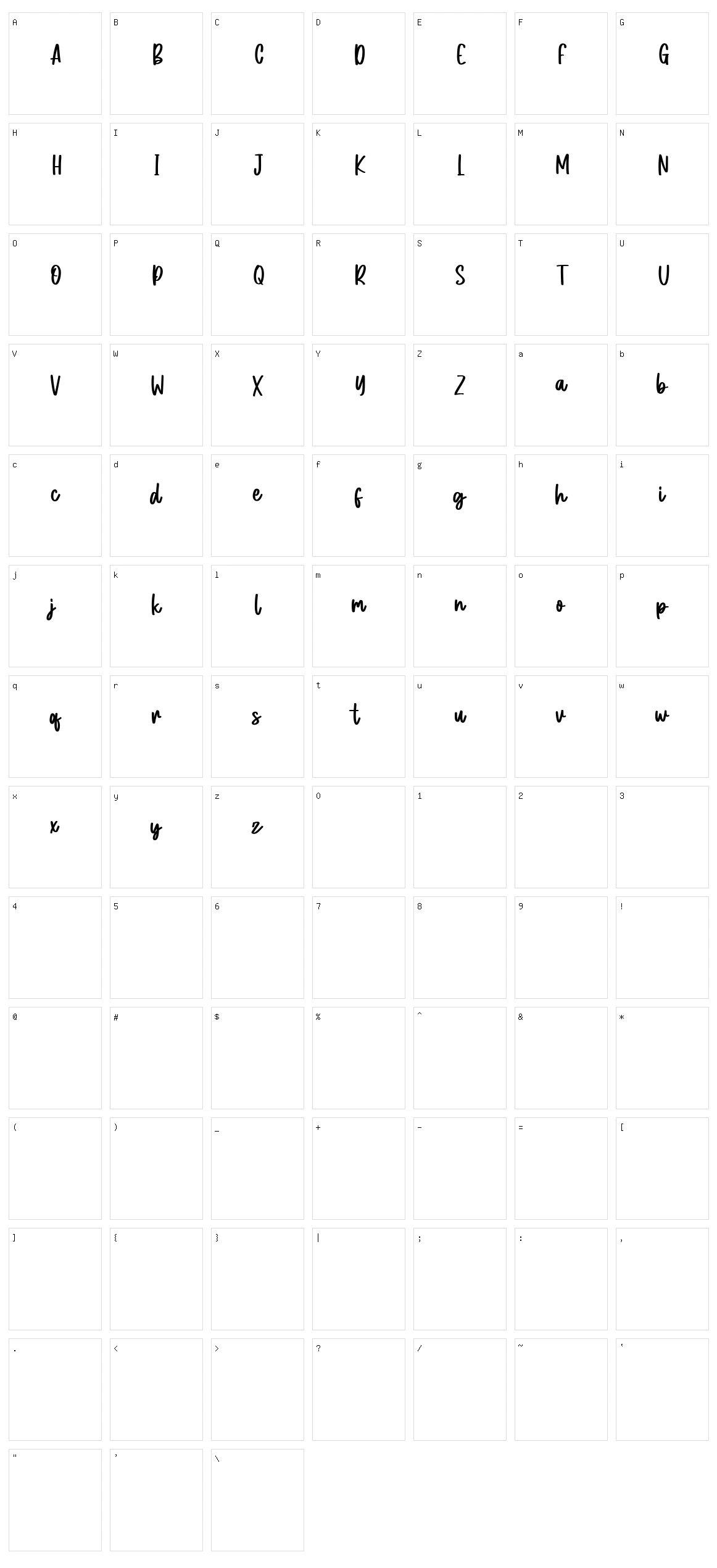Joylady Character Set