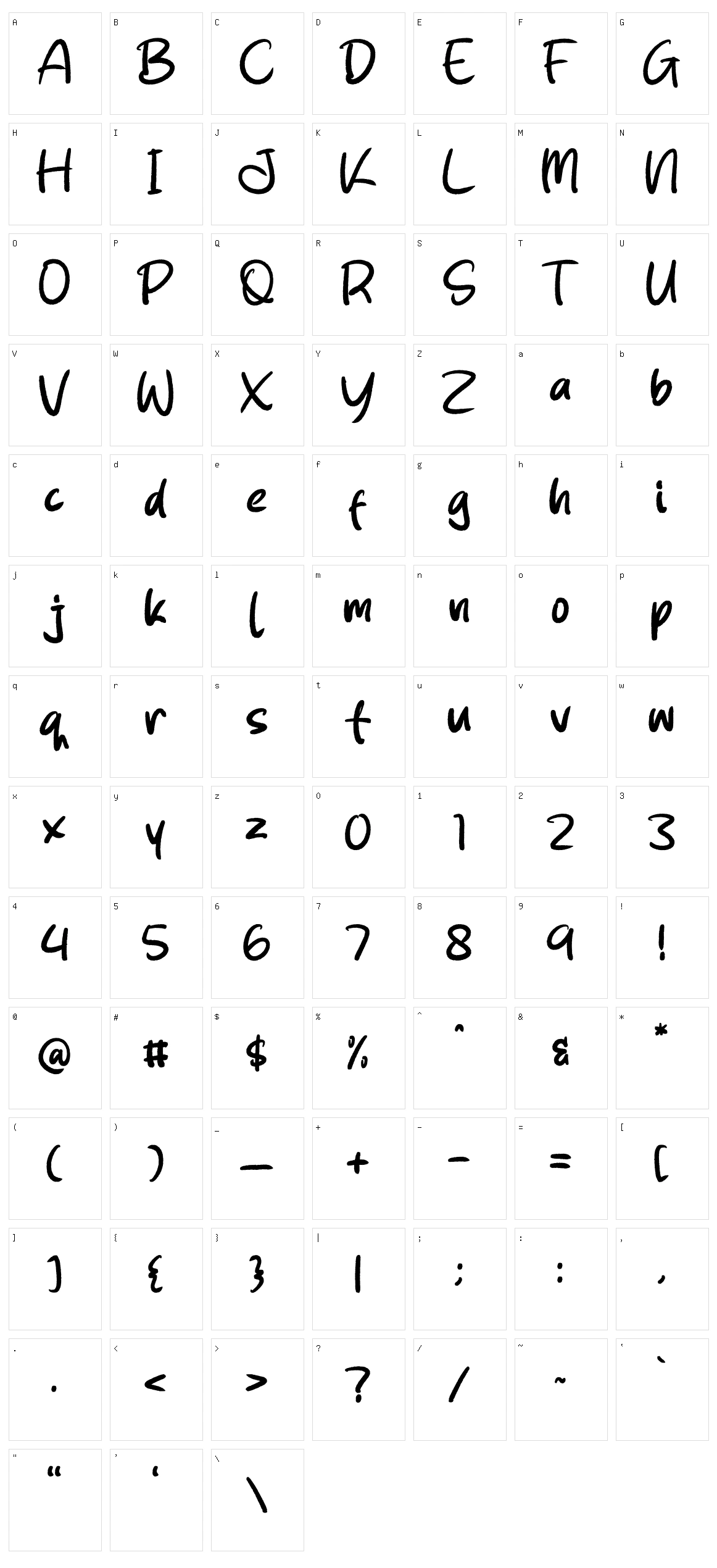 Joylide Character Set