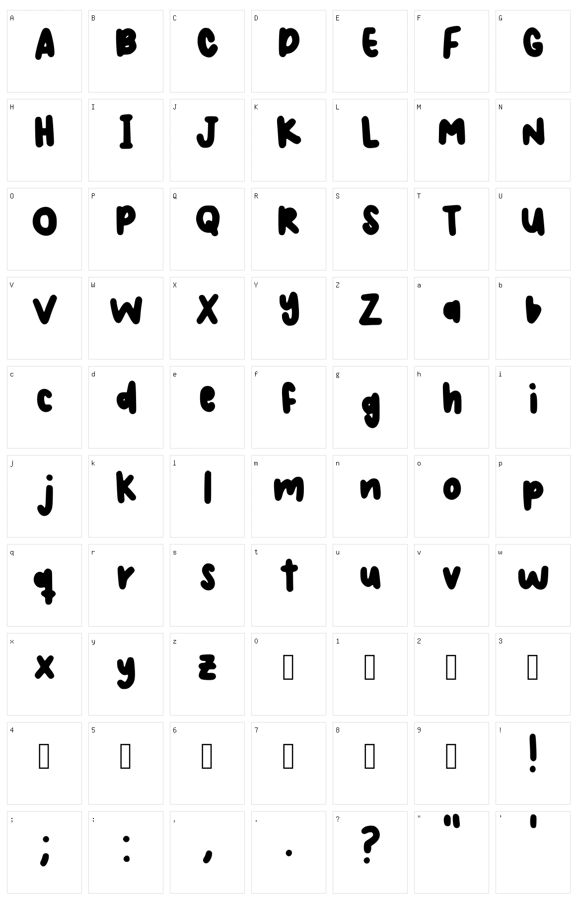 Judymlky Character Set