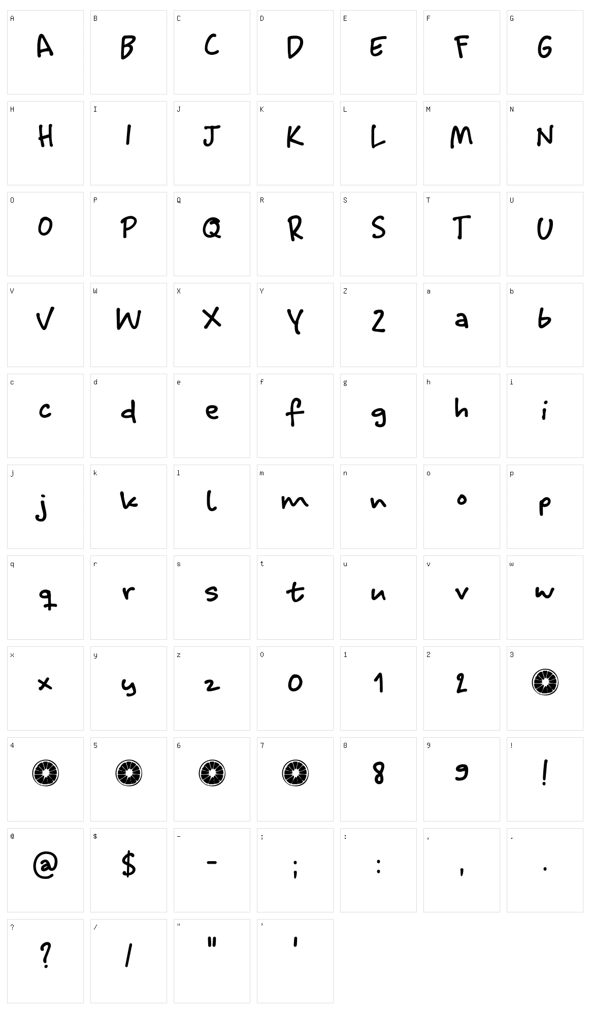 Juicer Character Set