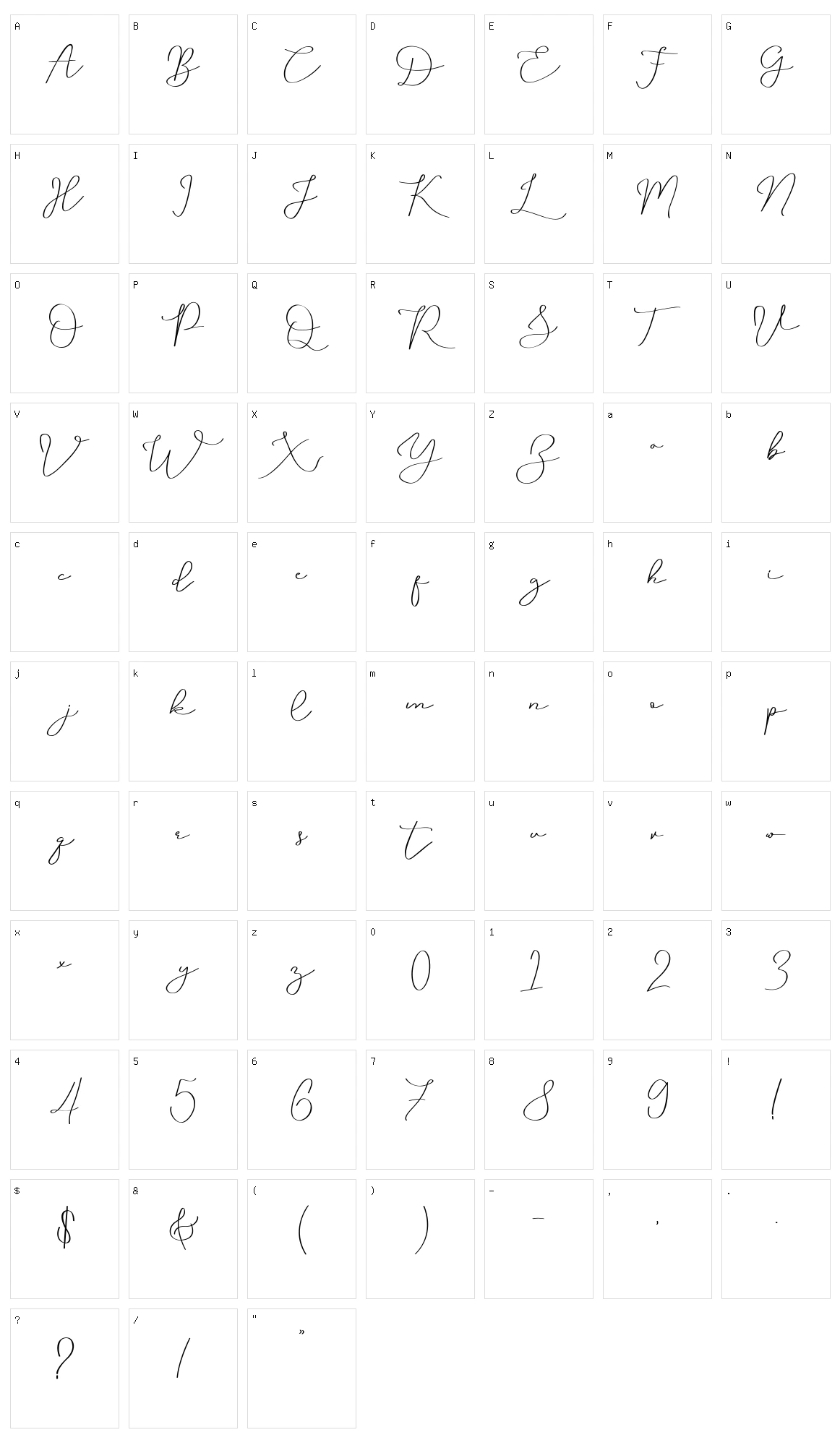 Julaika Character Set