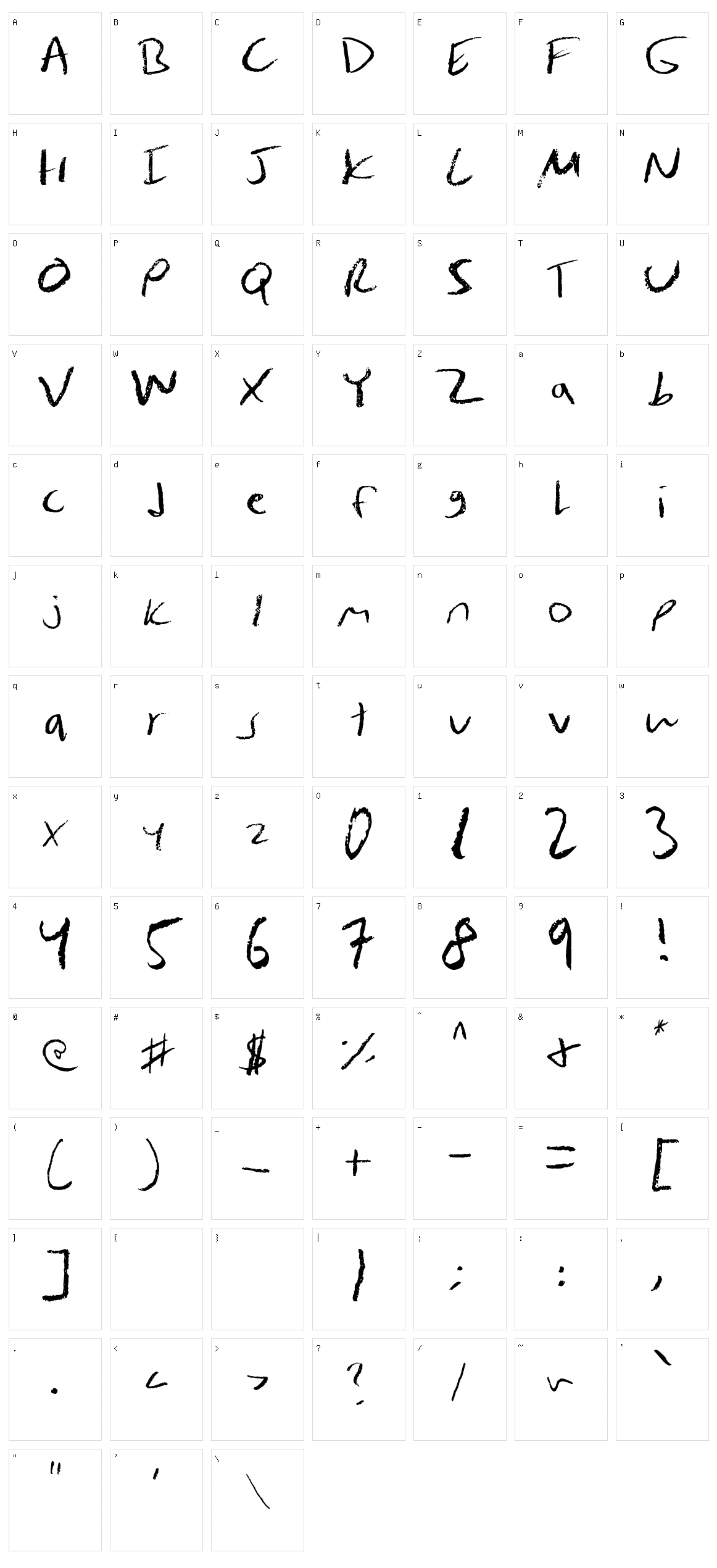 Jules Hand Character Set