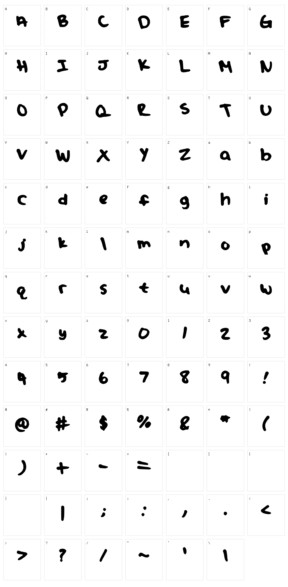 Juliafont Character Set