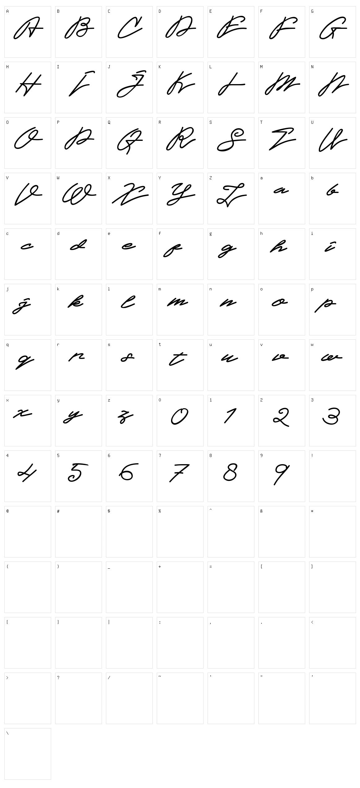 Juliaguz Character Set