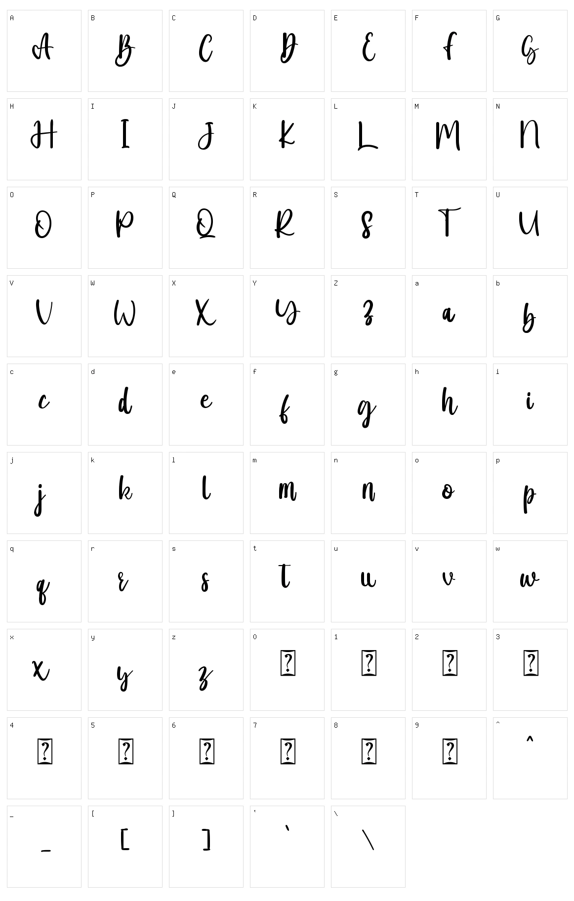 Julie Character Set