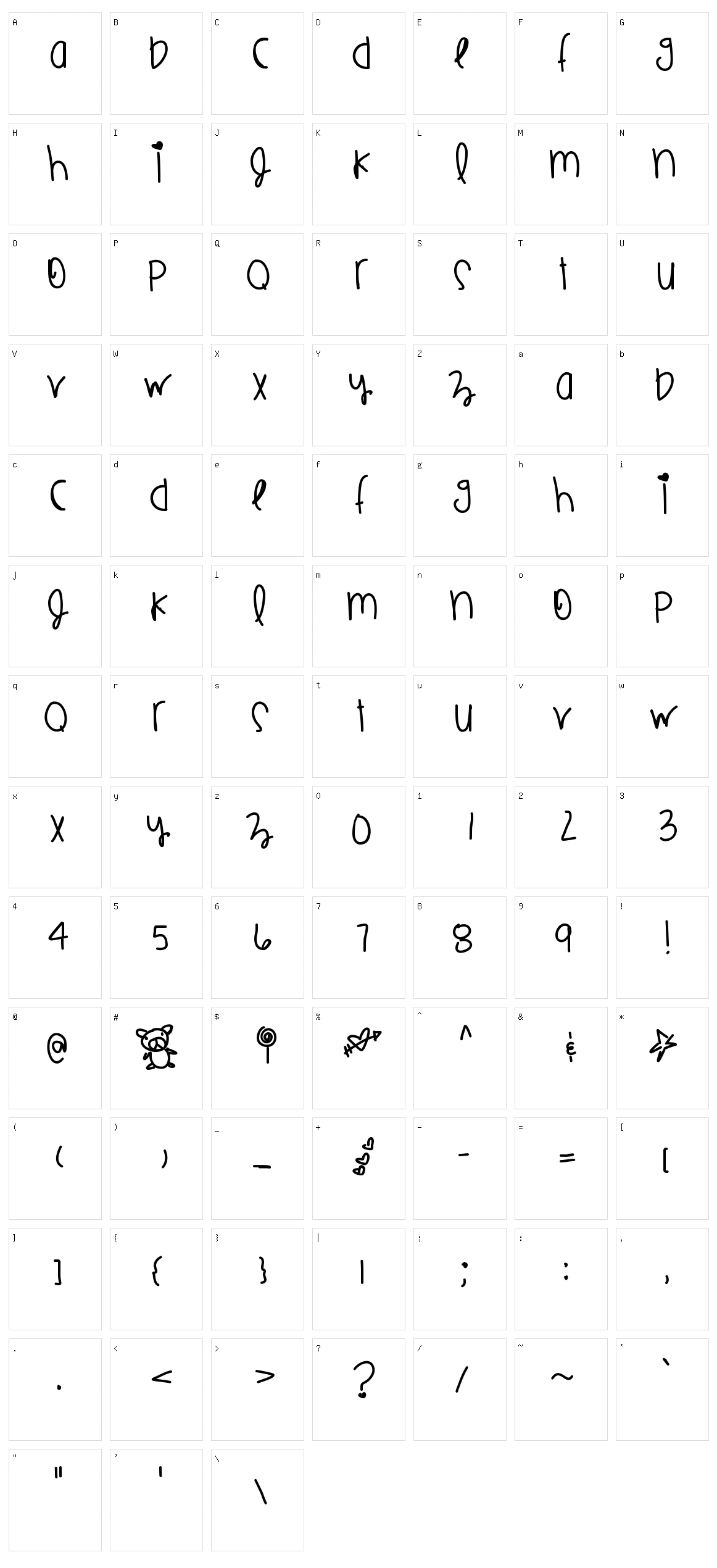 Jumbo Rings Character Set