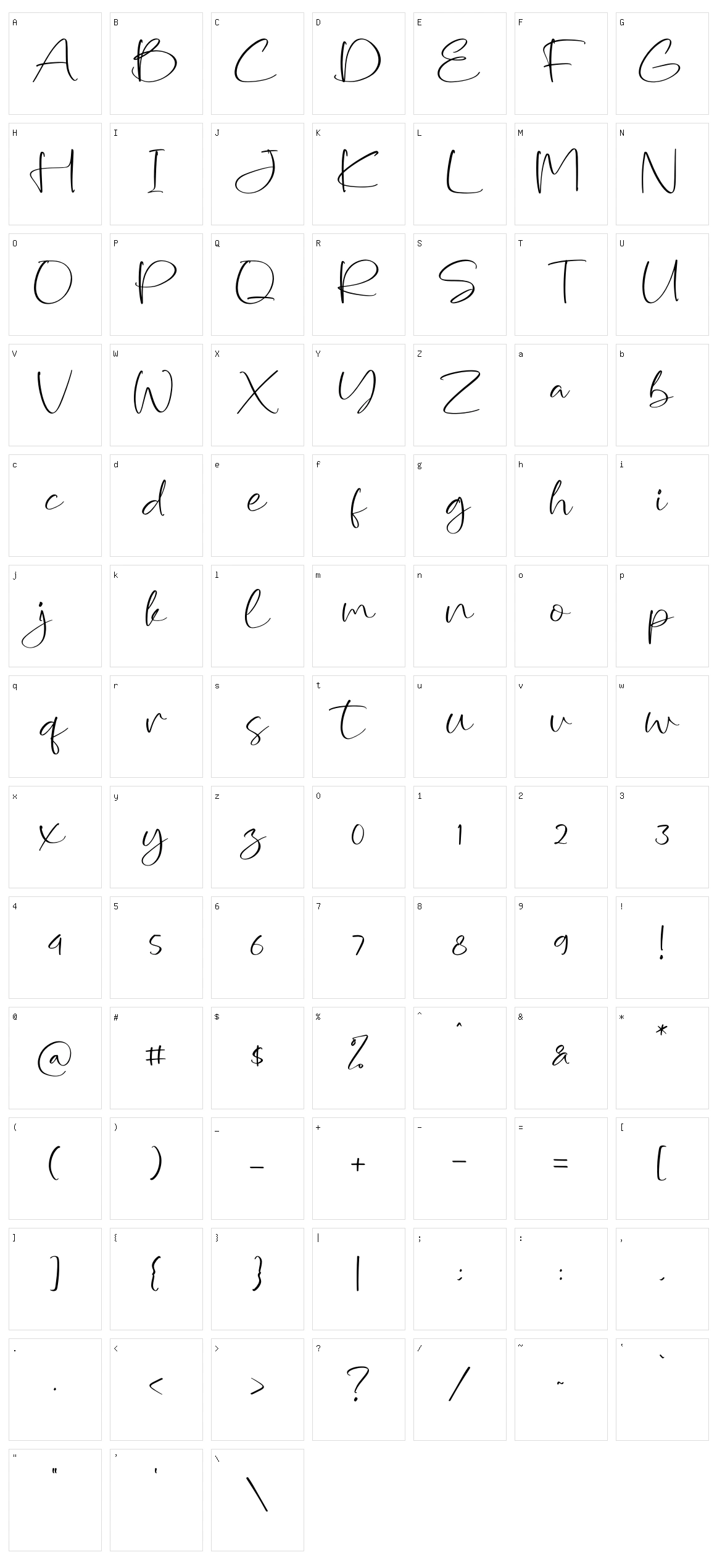 Junkley Handlle Character Set