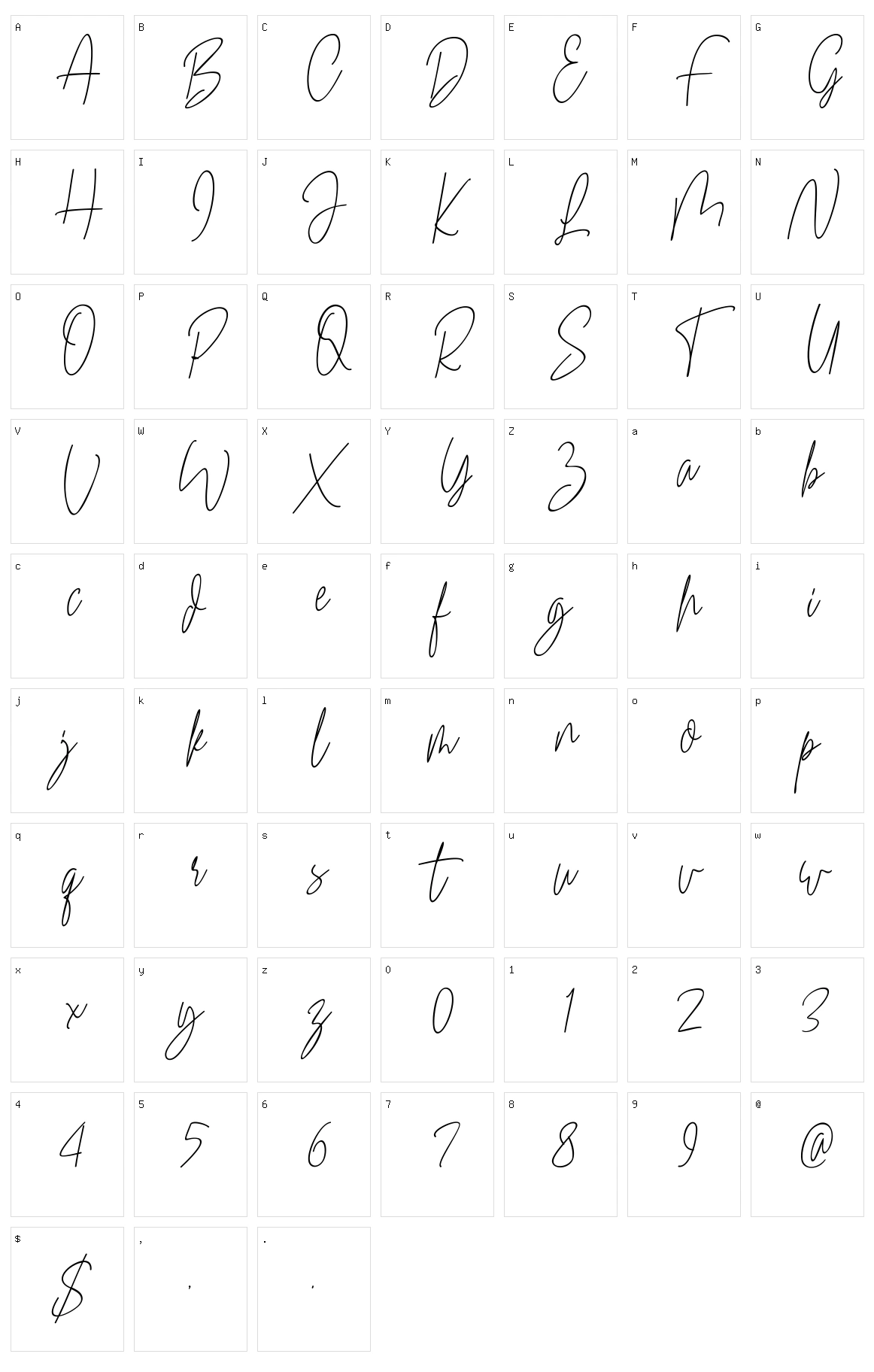 Just Fonty Character Set