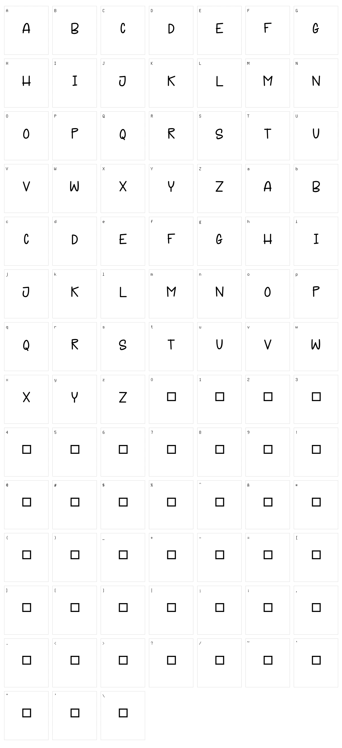 Justfun Character Set