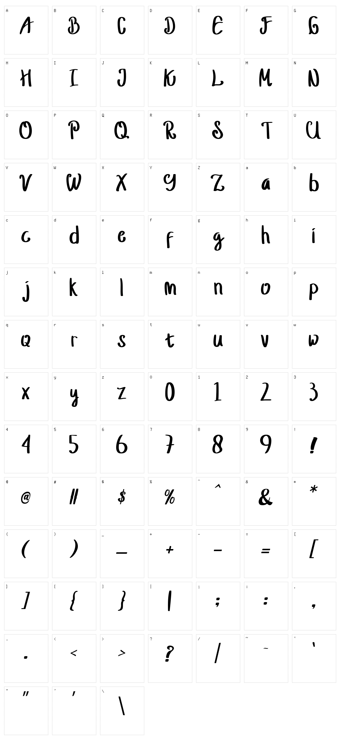 Jusy Character Set
