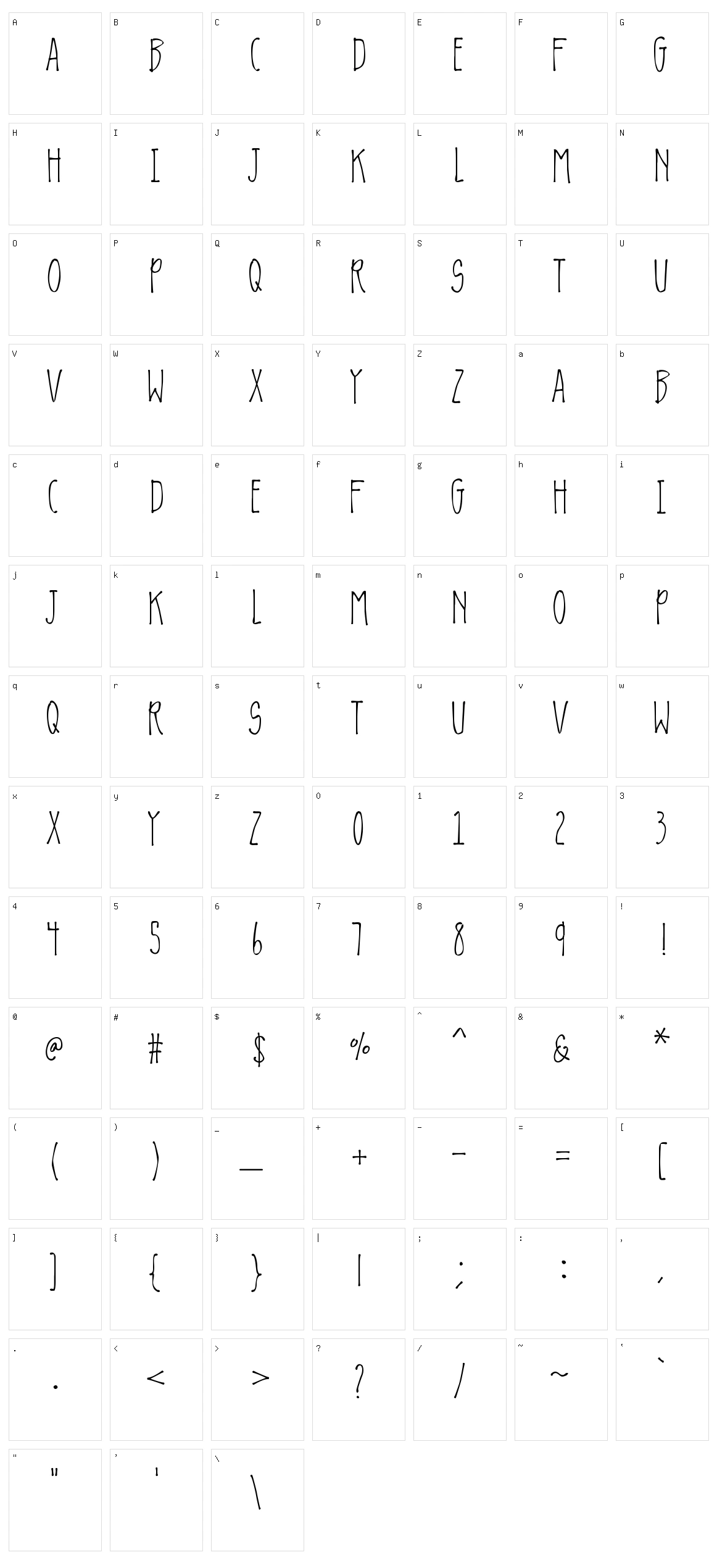 K26 Lavendula Gray Character Set