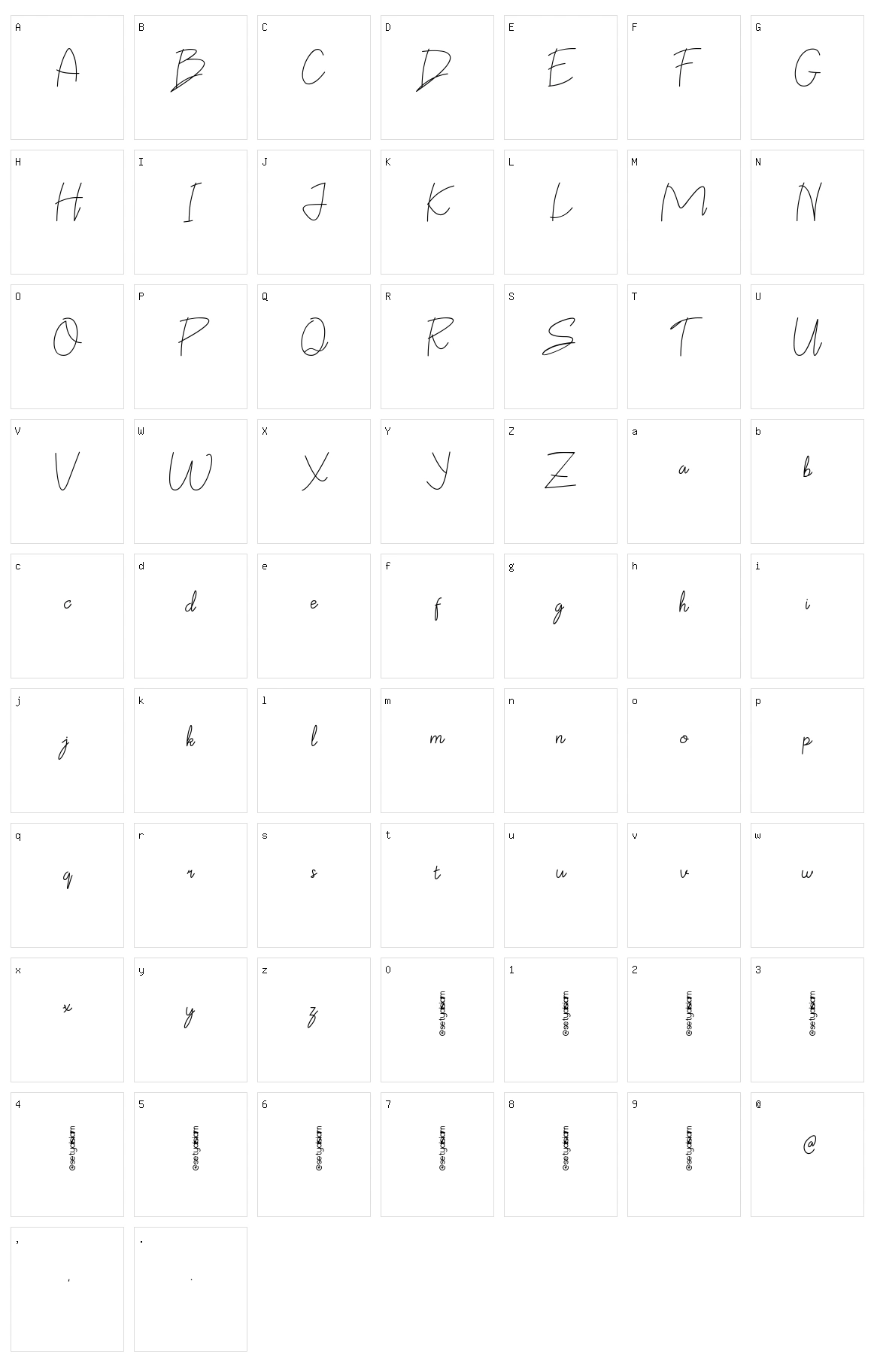 Ka Claudya Character Set