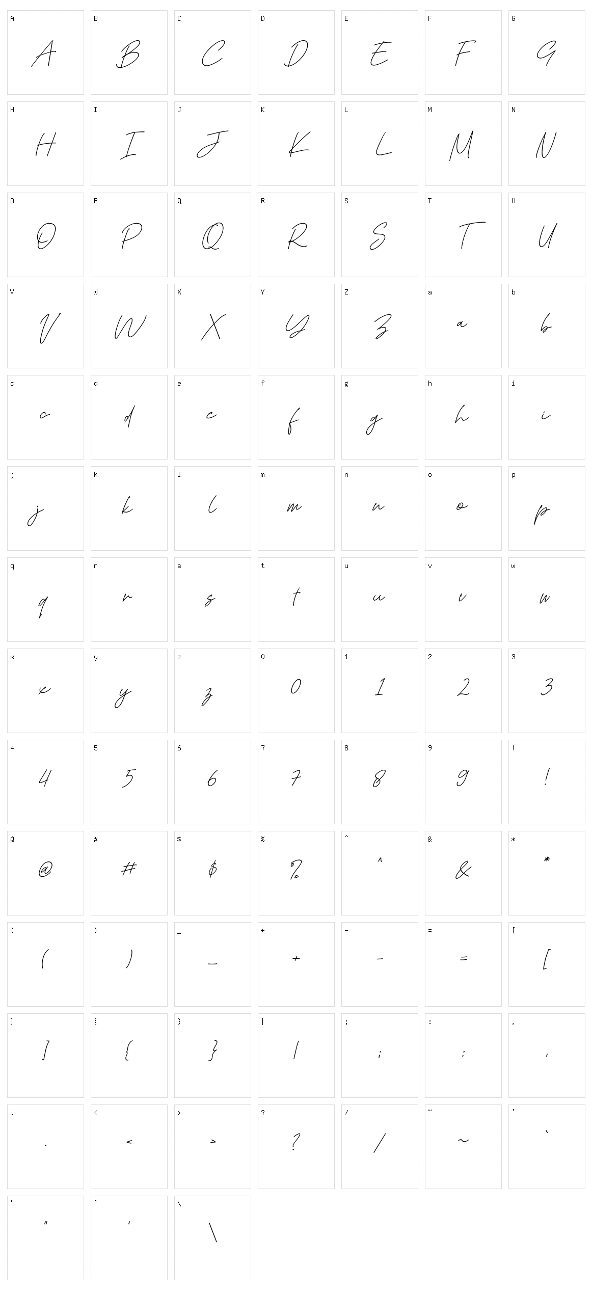 Kadung Tresno Character Set