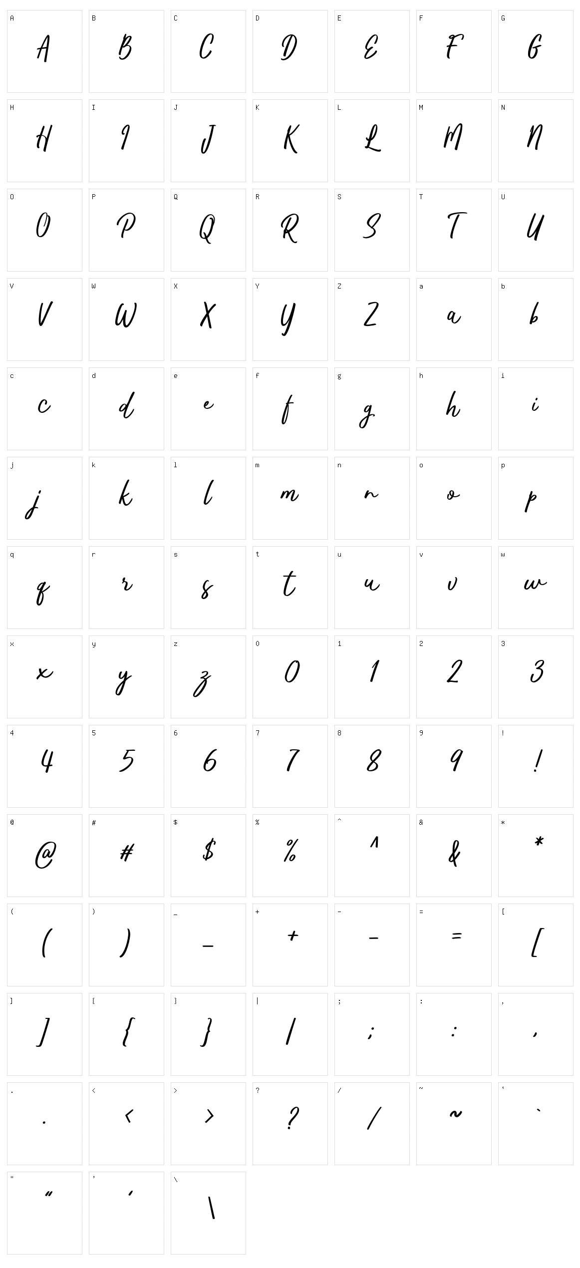Kaftice Character Set