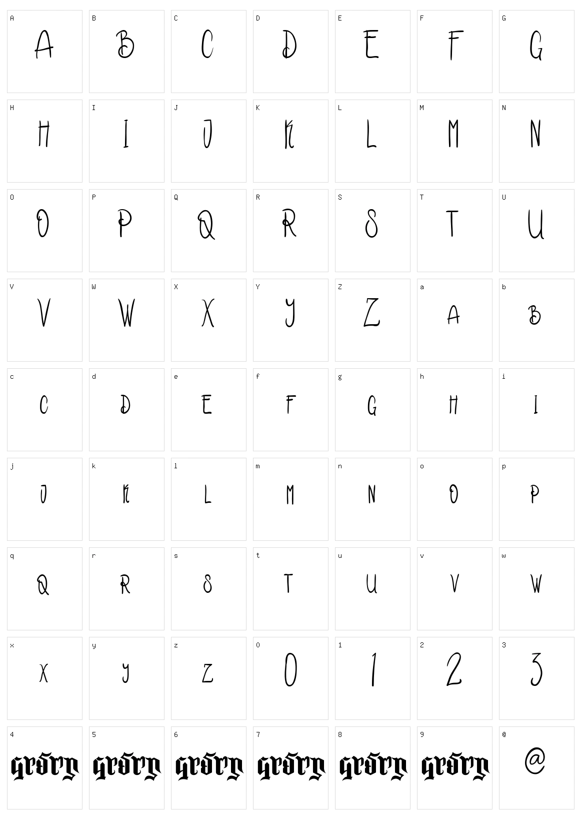 Kakara Character Set