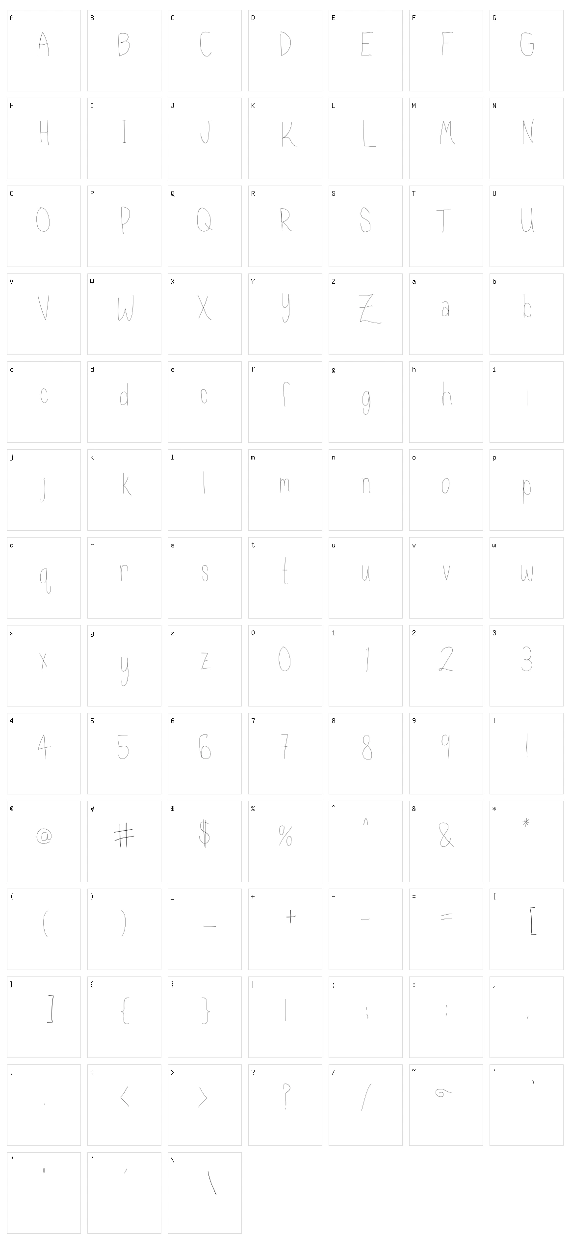 Kaleidescope Character Set