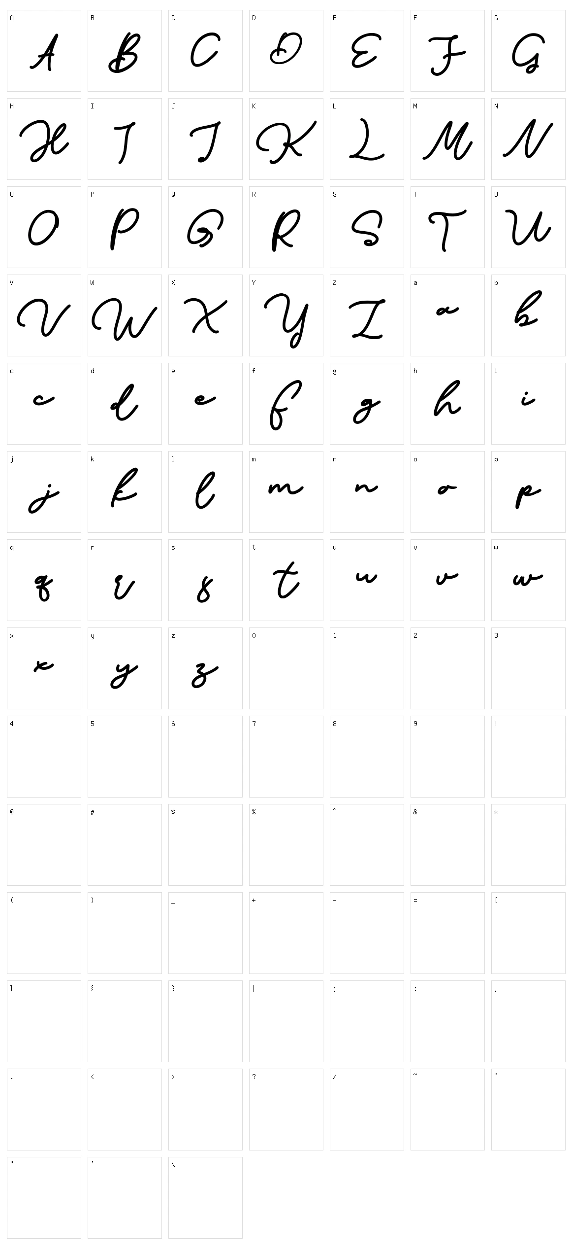 Kalia Character Set