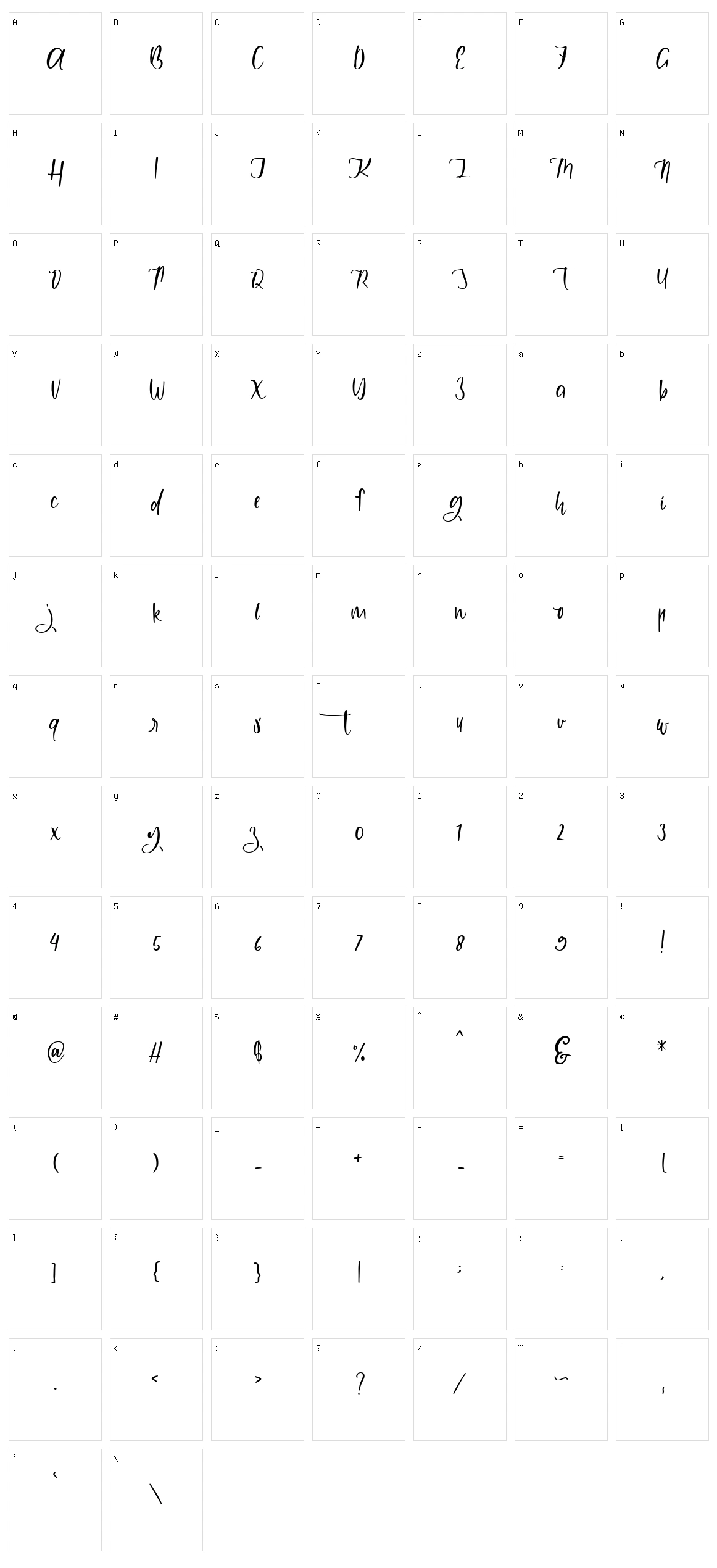 Kaliarta Character Set