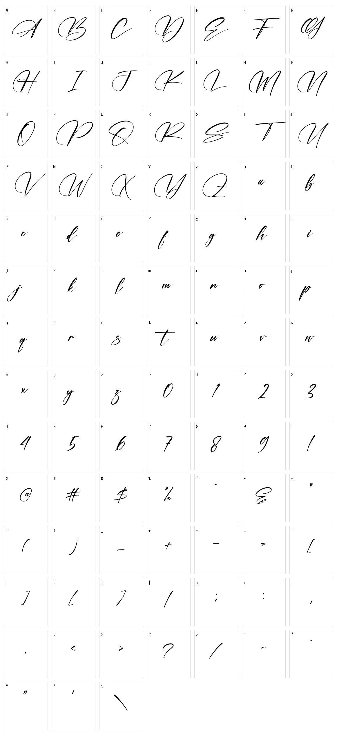 Kallinda Character Set